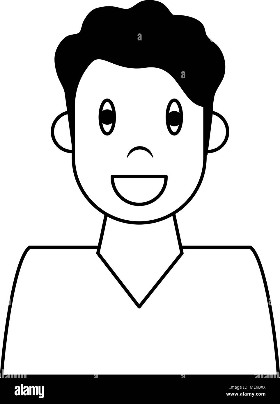 Young man cartoon profile on black and white Stock Vector Image & Art ...