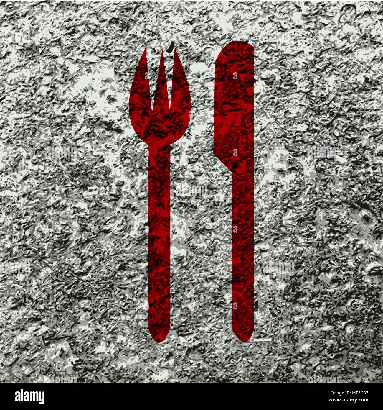 cutlery, knife, fork Flat modern web button and space for your text. Vector. EPS10 Stock Vector