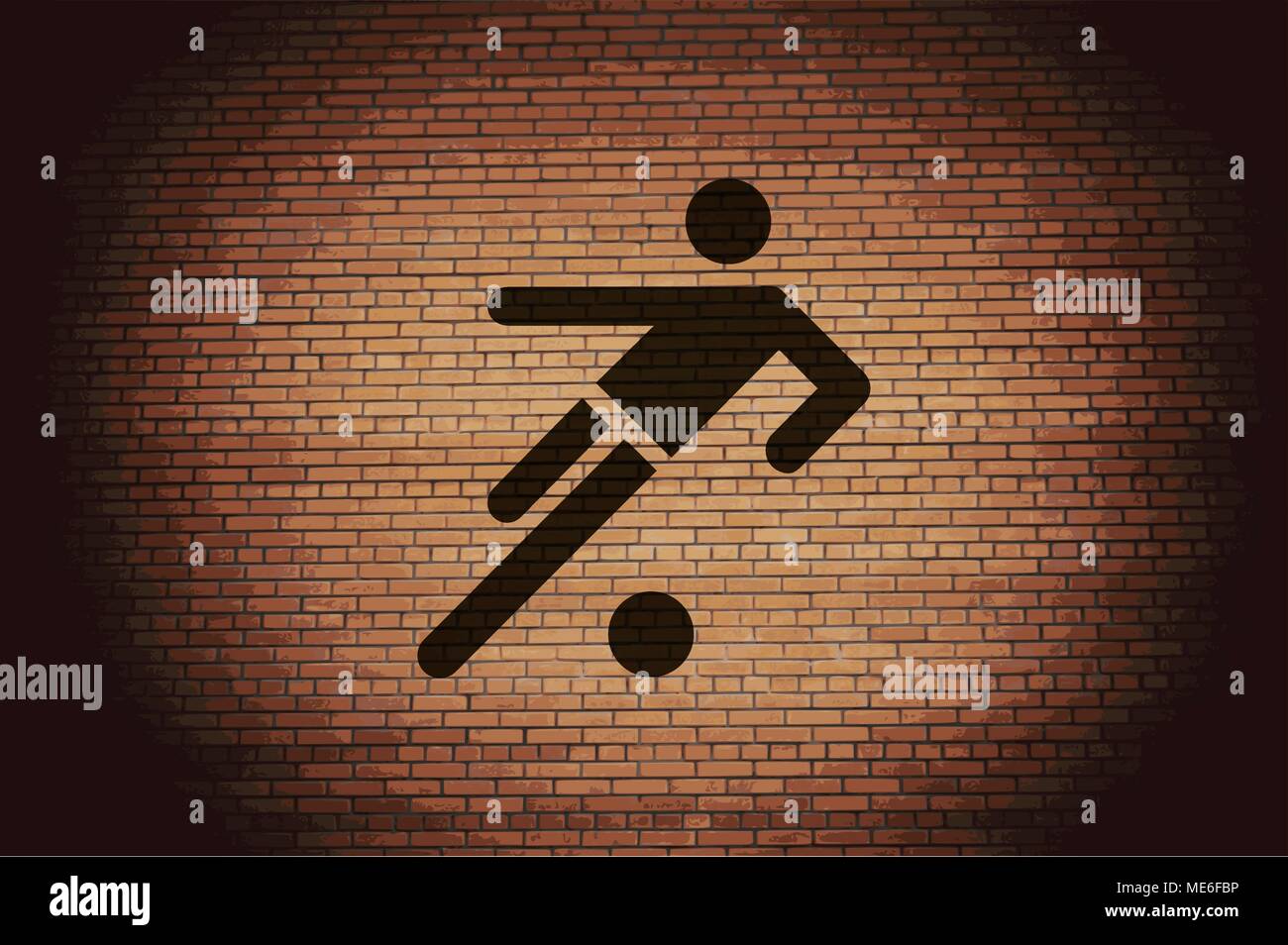 football player. Flat modern web button and space for your text. Vector. EPS10 Stock Vector