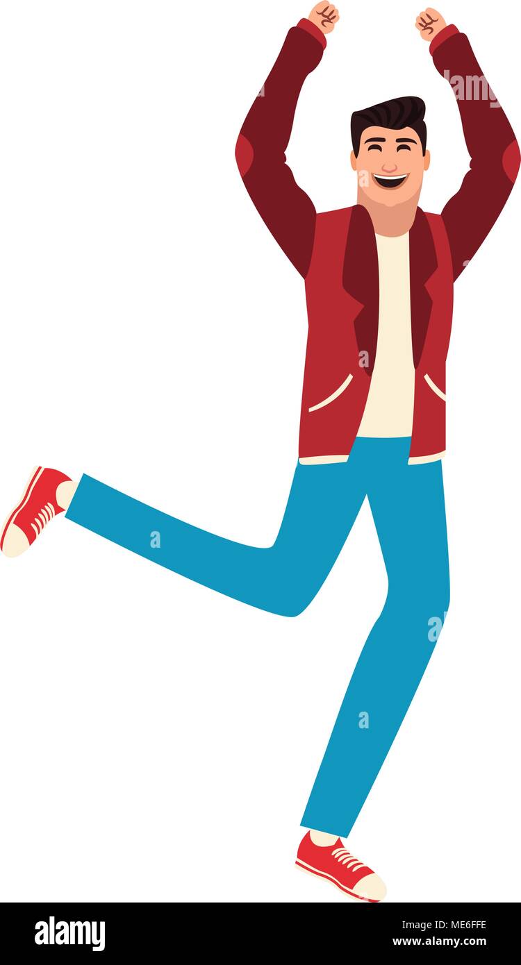 Happy young man cartoon Stock Vector Image & Art - Alamy