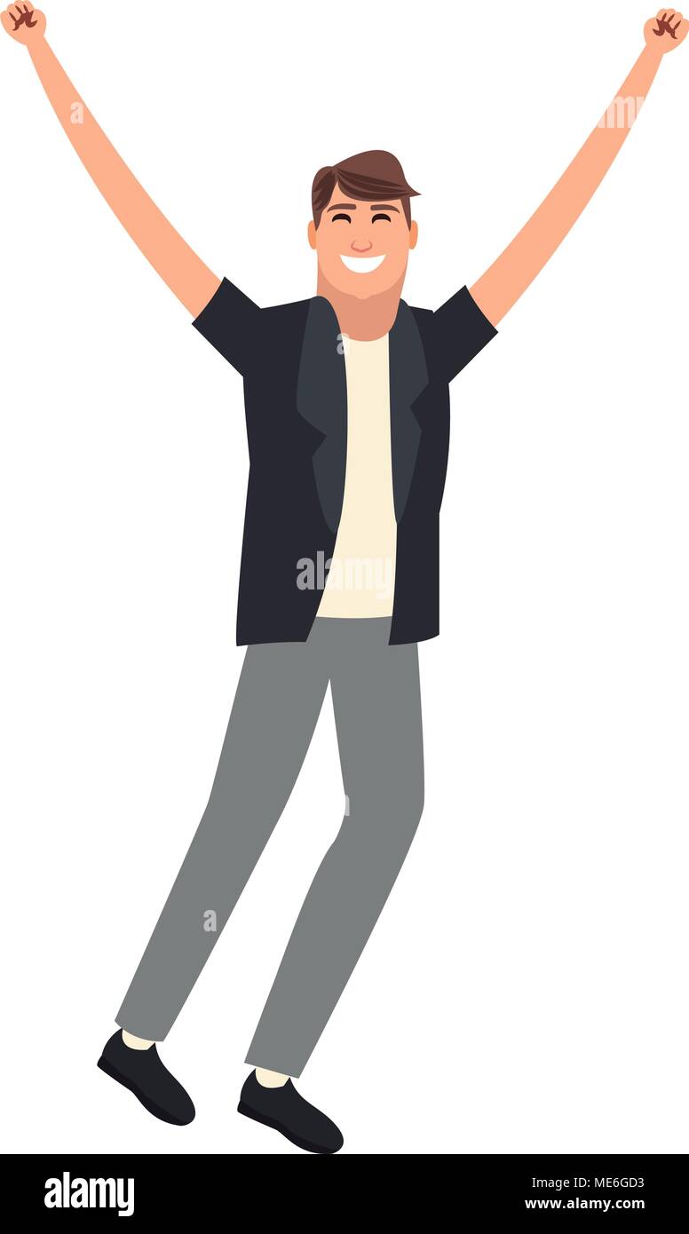 Happy young man cartoon Stock Vector Image & Art - Alamy
