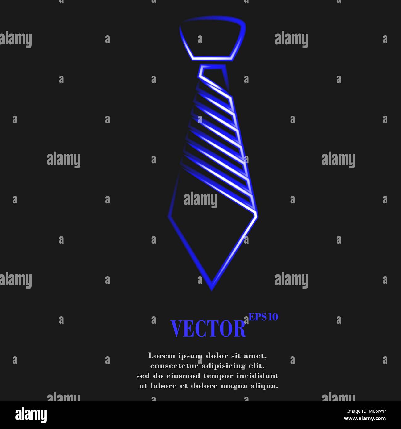 Hipster tie. Flat modern web button and space for your text. Vector. EPS10 Stock Vector