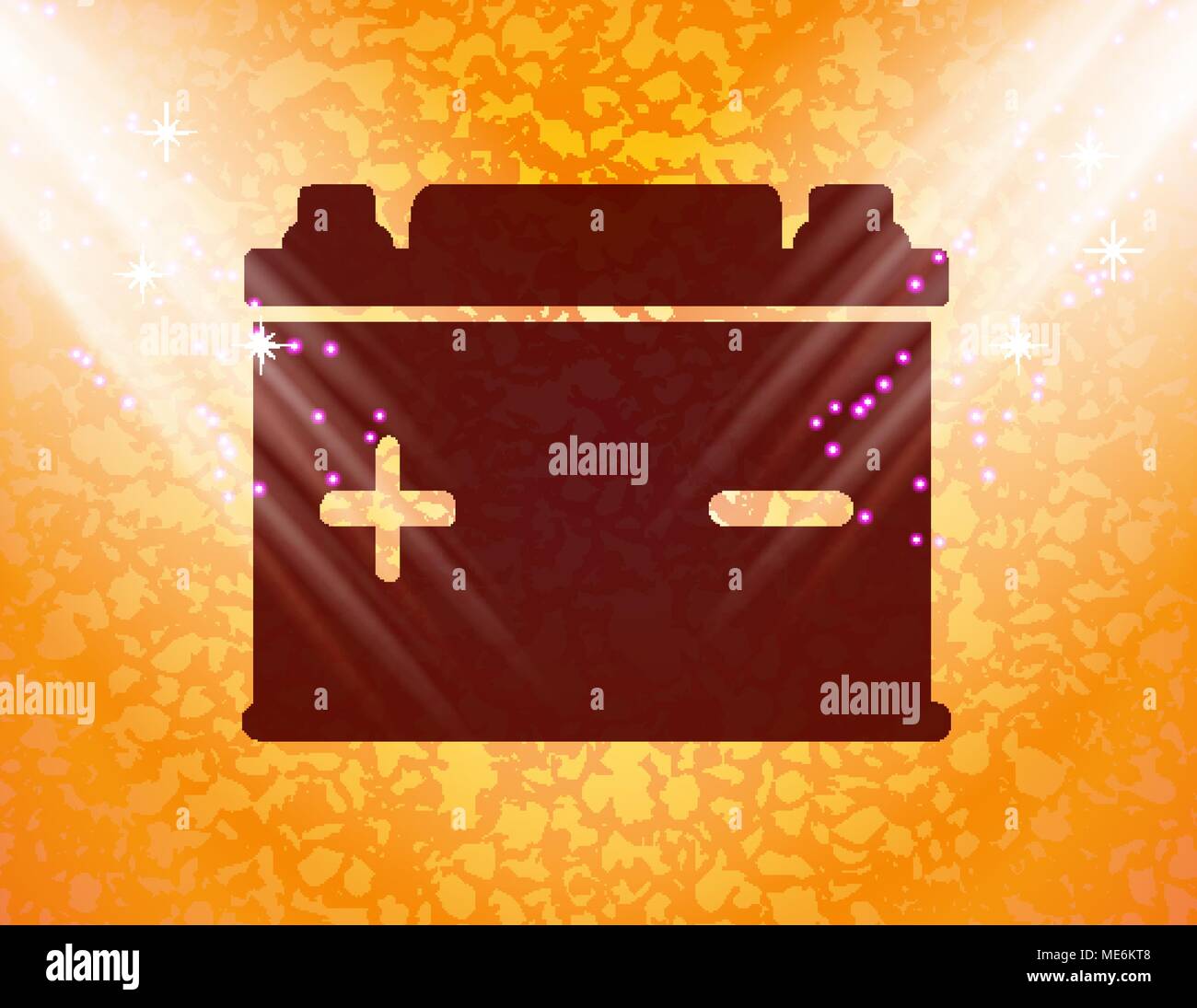Car battery. Flat modern web button and space for your text. Vector. EPS10 Stock Vector