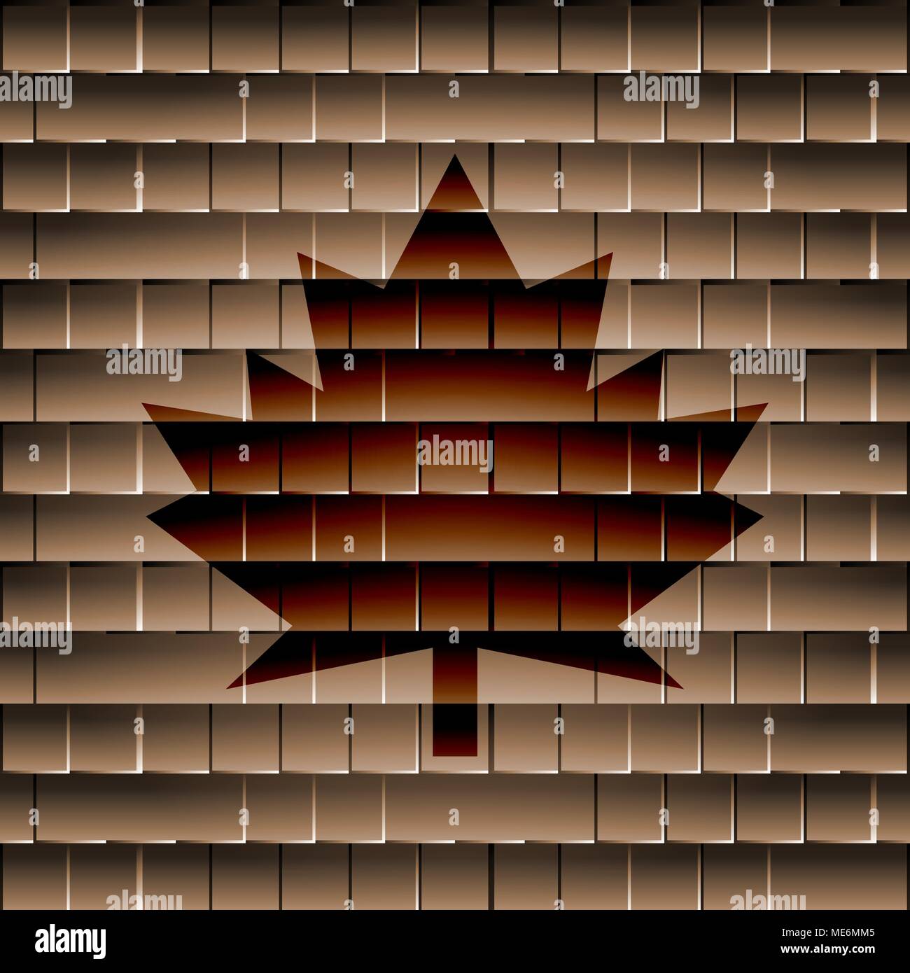 maple Leaf. Flat modern web button and space for your text. Vector. EPS10 Stock Vector