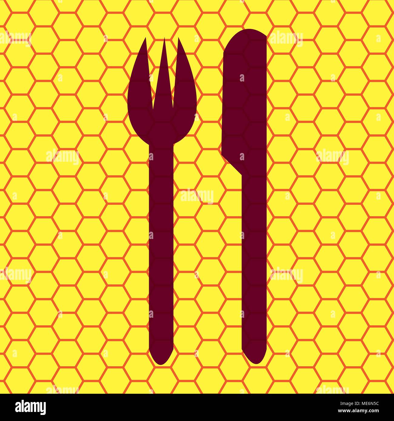 cutlery, knife fork Flat modern web button and space for your text. Vector. EPS10 Stock Vector