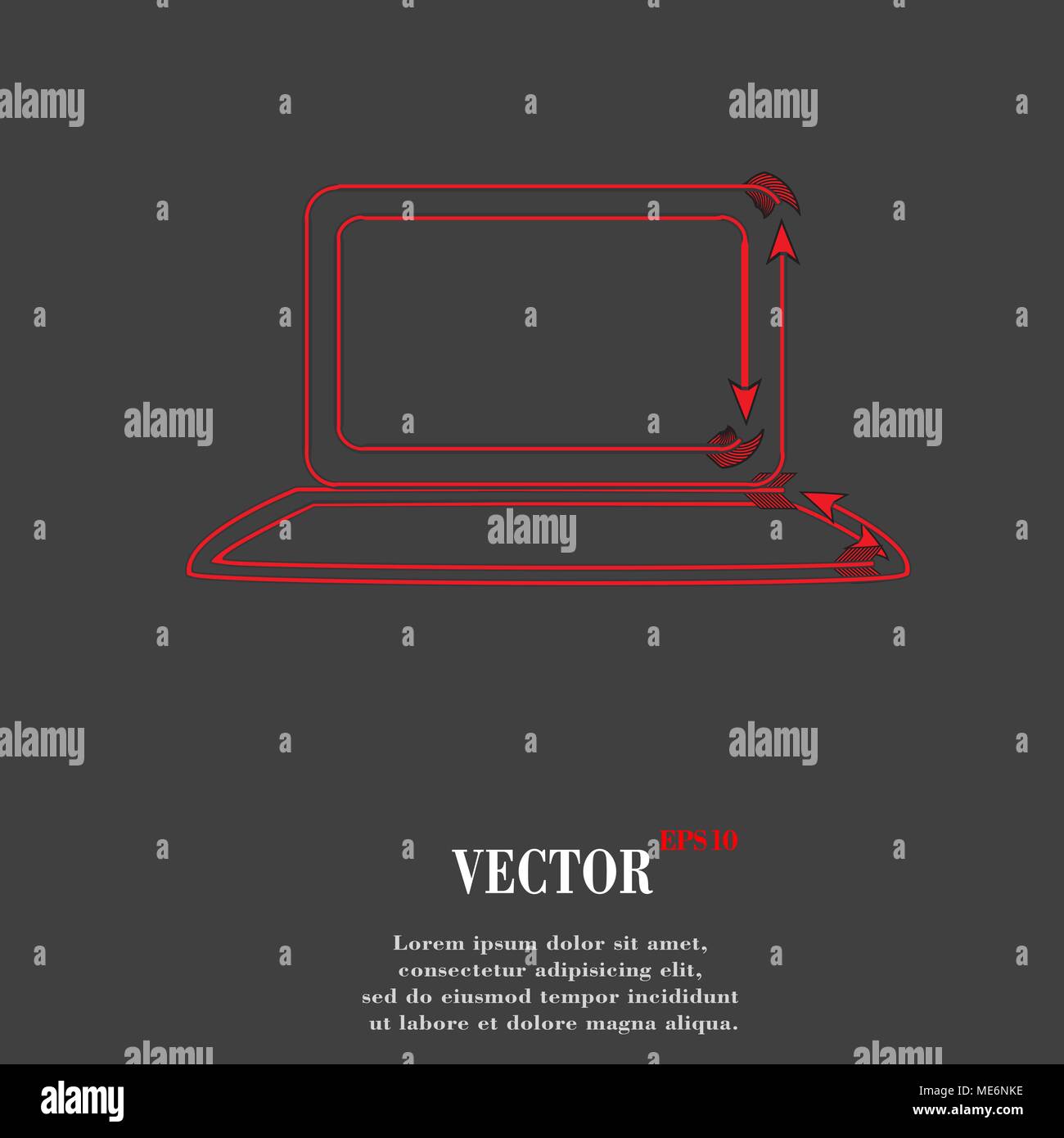 Notebook. Flat modern web button and space for your text. Vector. EPS10 Stock Vector
