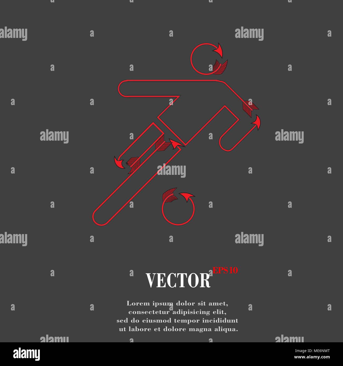 football player. Flat modern web button and space for your text. Vector. EPS10 Stock Vector