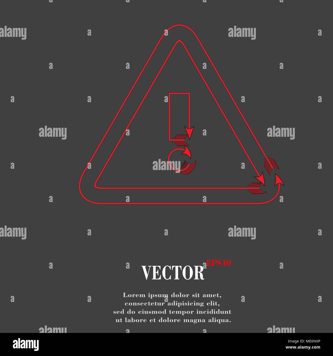 danger. exclamation mark Flat modern web button and space for your text. Vector. EPS10 Stock Vector