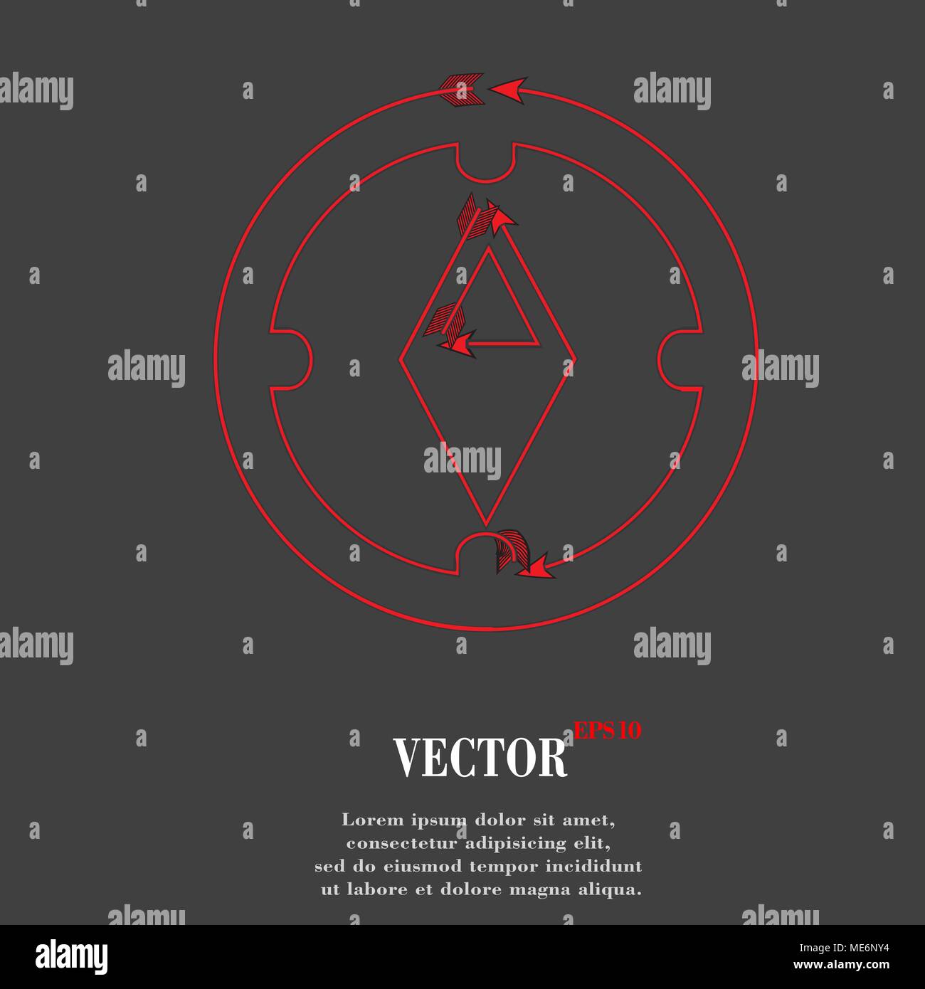 Compass. Flat modern web button and spaceCompass. Flat modern web button and space for your text. Vector EPS10 Stock Vector