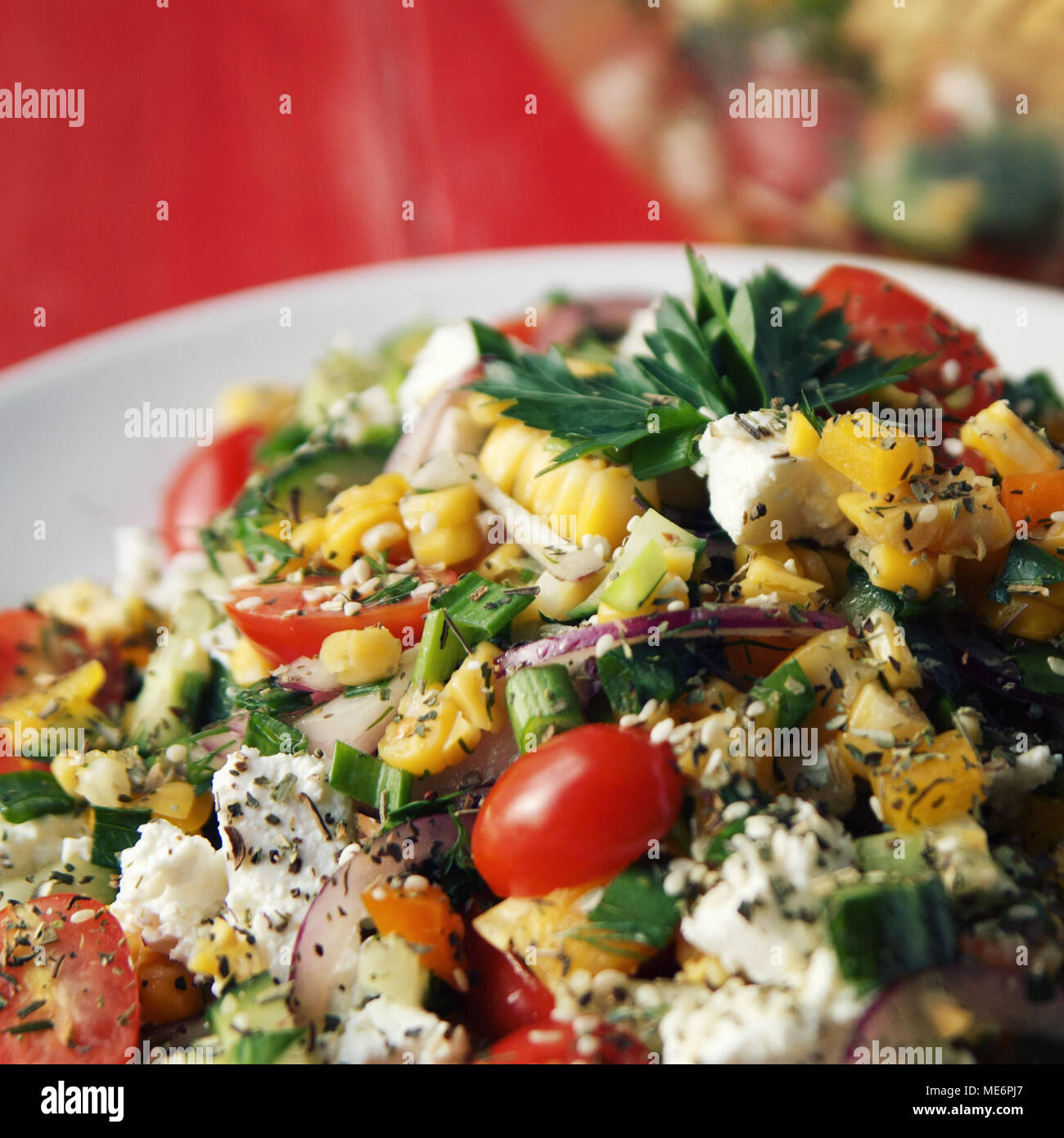 Colorful Vegetable Mix Simple Low Calories Salad Cherry Tomatoes