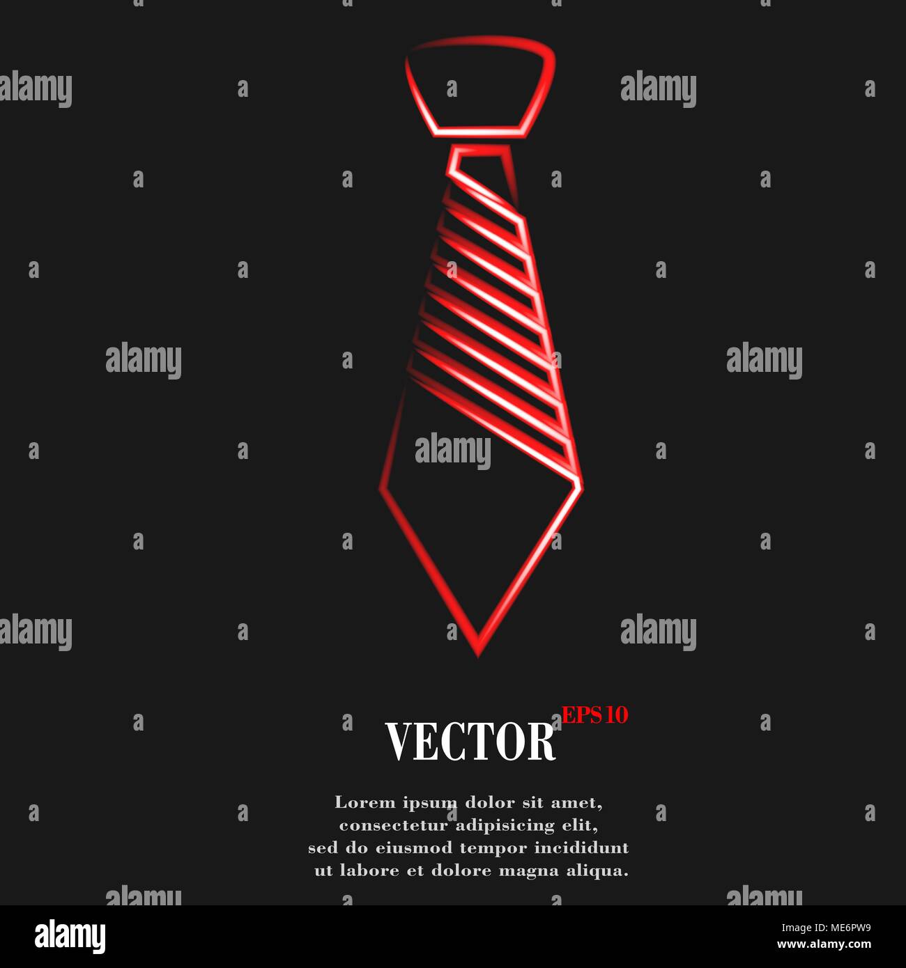 Hipster tie. Flat modern web button and space for your text. Vector. EPS10 Stock Vector