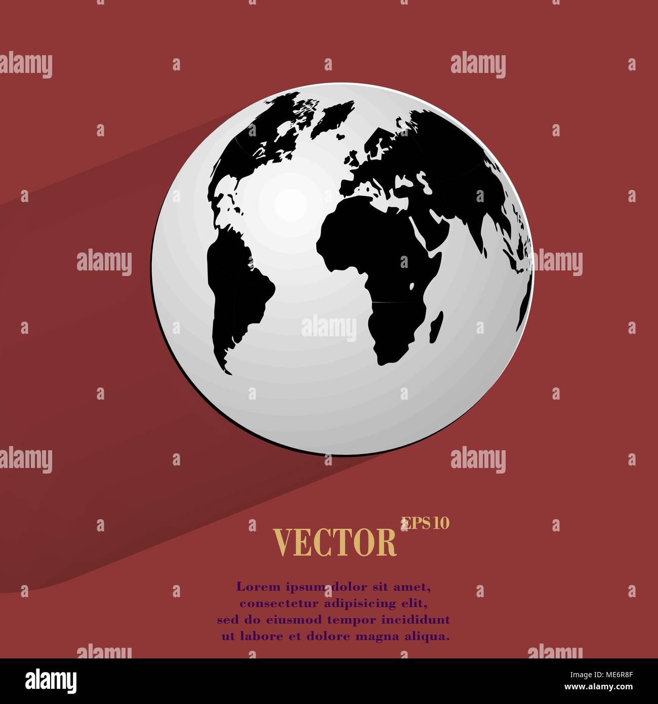 World map web icon, flat design. Vector illustration. EPS10 Stock Vector
