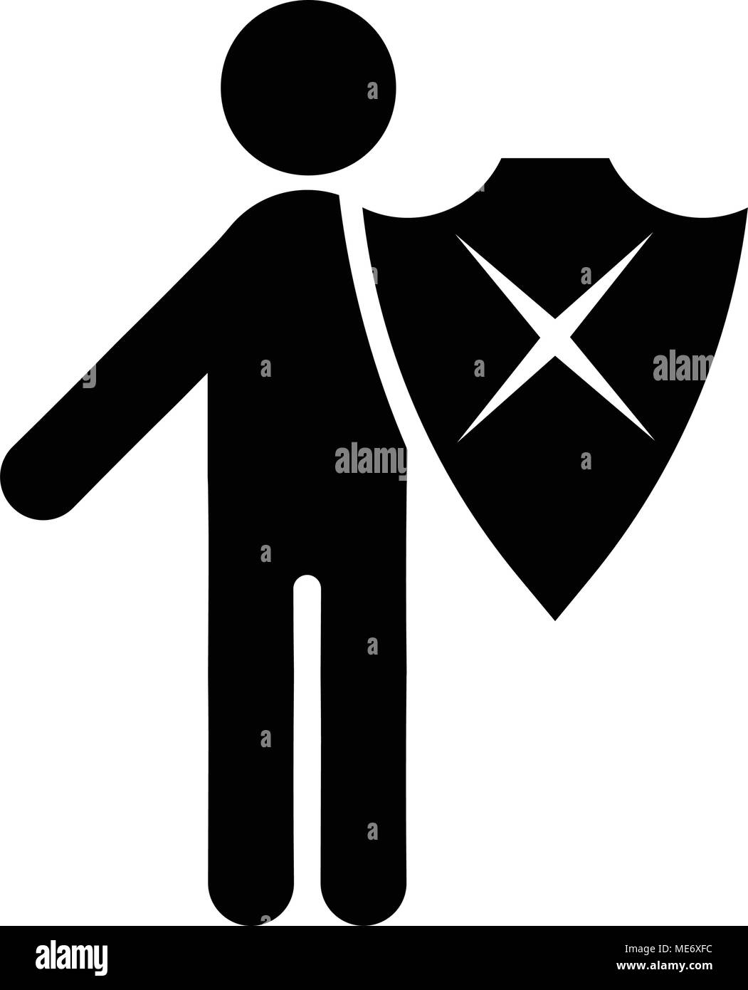 Threat to man, Vector icon flat style Stock Vector