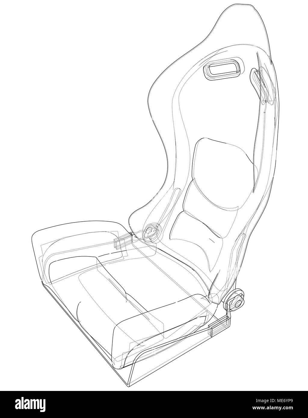 Car seat outlined vector rendering of 3d Stock Vector Image & Art Alamy