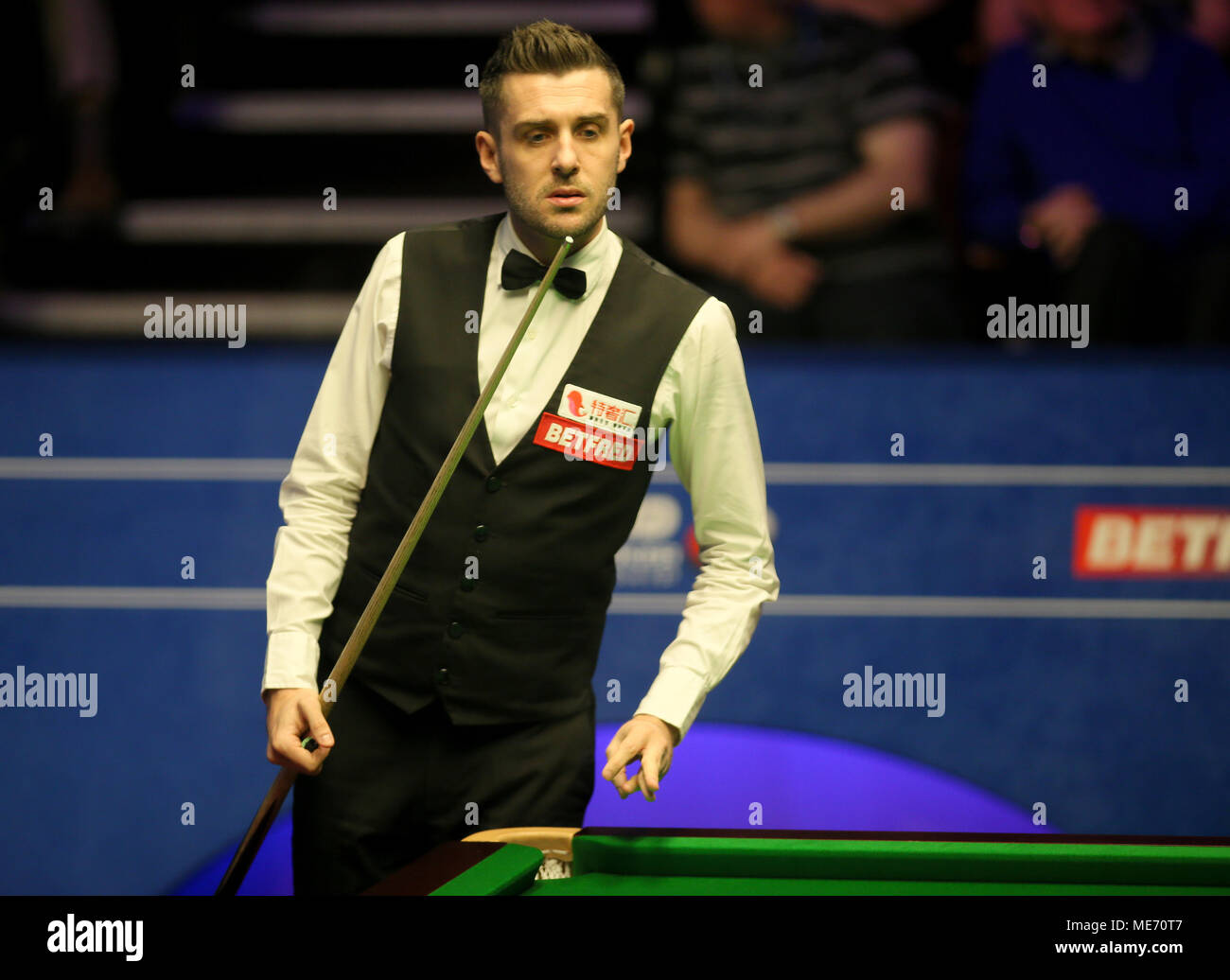 Mark Selby during day one of the 2018 Betfred World Championship at The  Crucible, Sheffield. PRESS ASSOCIATION Photo. Picture date: Saturday April  21, 2018. See PA story SNOOKER World. Photo credit should