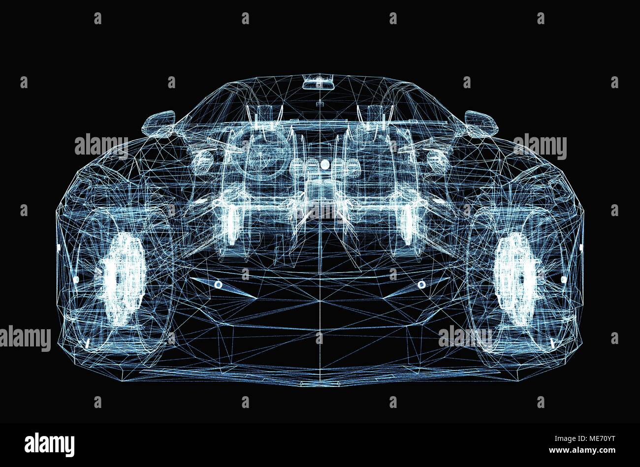 Abstract car consisting of luminous lines and dots Stock Photo - Alamy