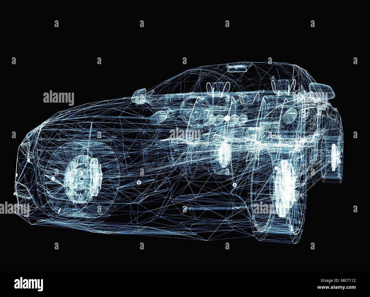 Abstract car consisting of luminous lines and dots Stock Photo - Alamy