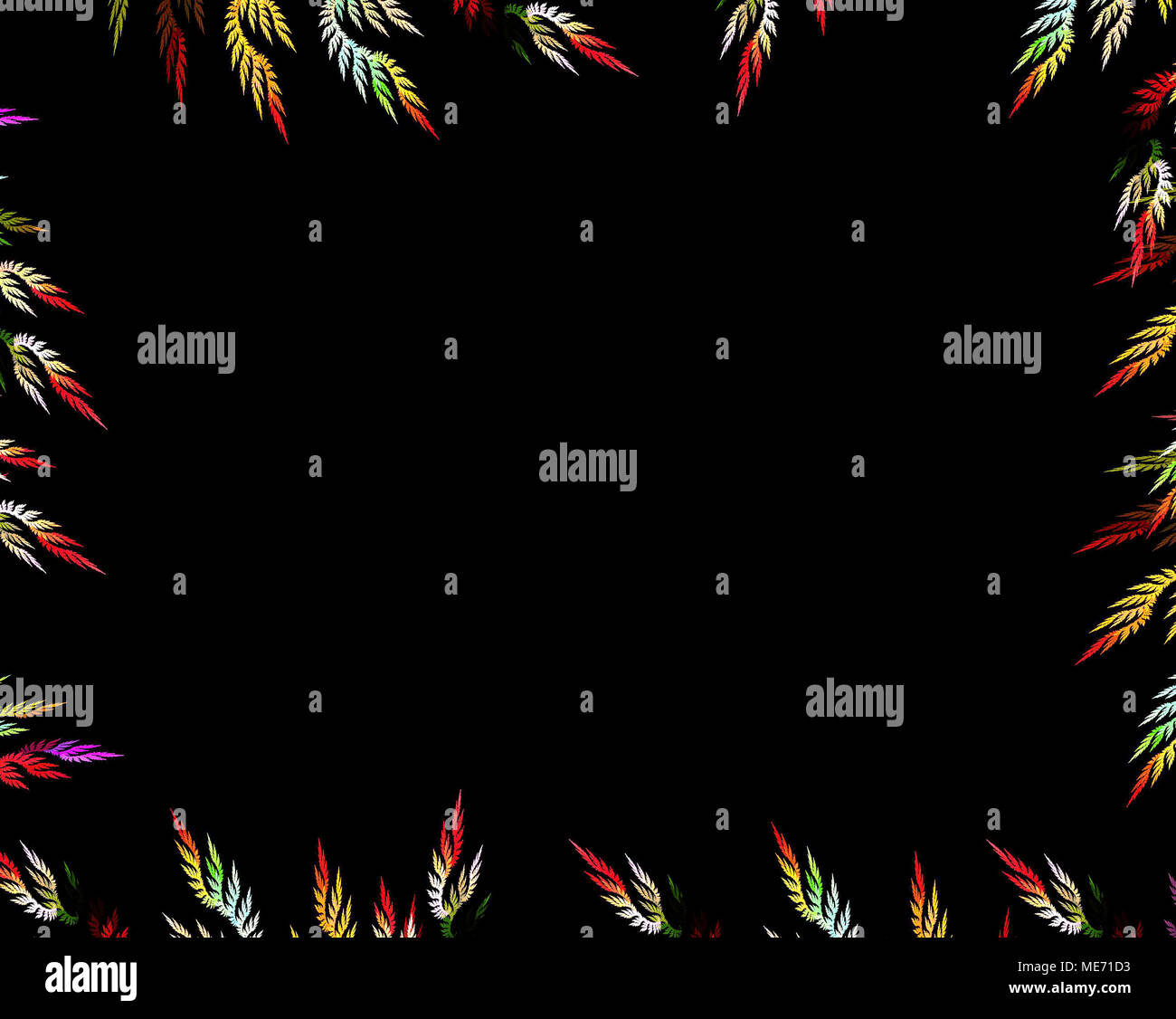 Multicolor fractal flower on black background. Computer generated graphics Stock Photo