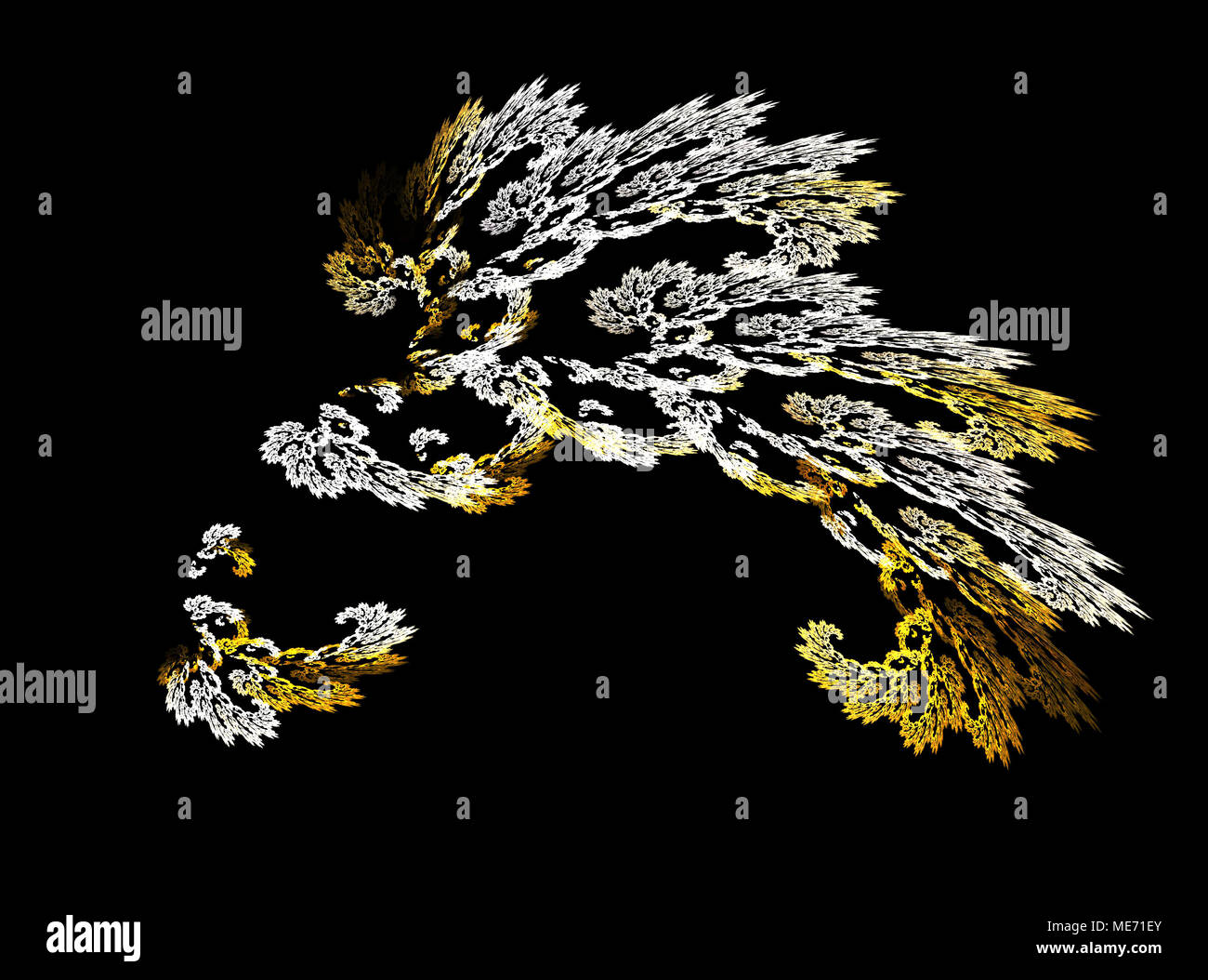 Multicolor fractal flower on black background. Computer generated graphics Stock Photo
