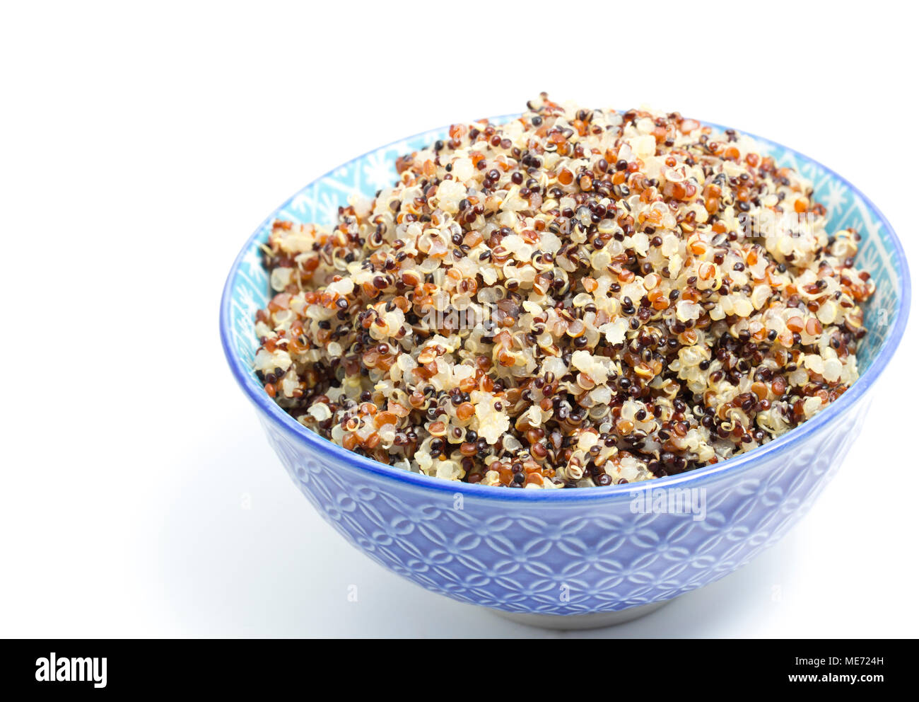 Black, red and white quinoa that has been boiled and then simmered until it has absorbed the cooking water. Quinoa, Chenopodium quinoa, is of the Stock Photo - Alamy