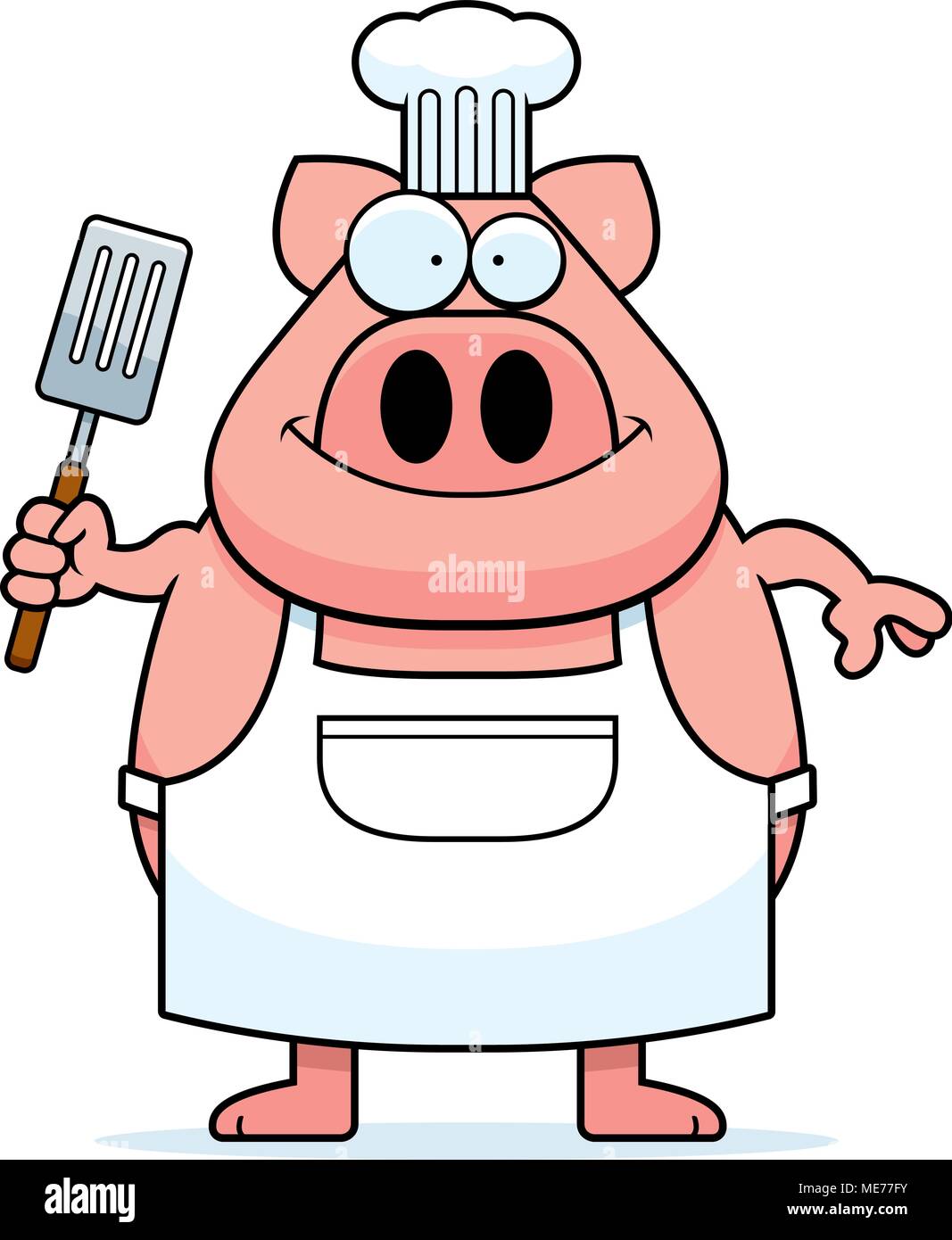 A cartoon illustration of a pig chef looking happy Stock Vector Image & Art  - Alamy