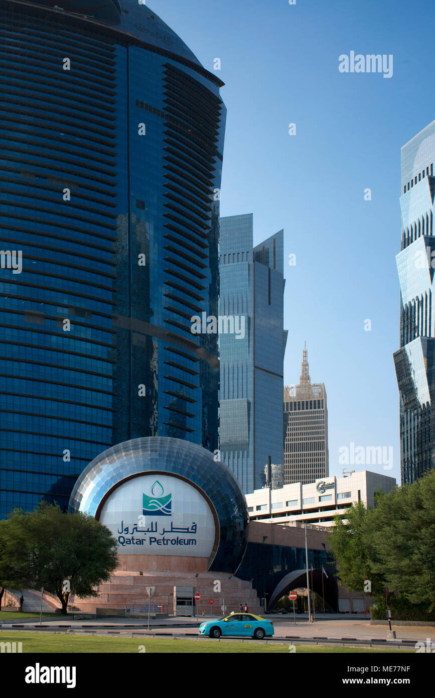Qatar petroleum Building in the financial area of Doha, the capital of