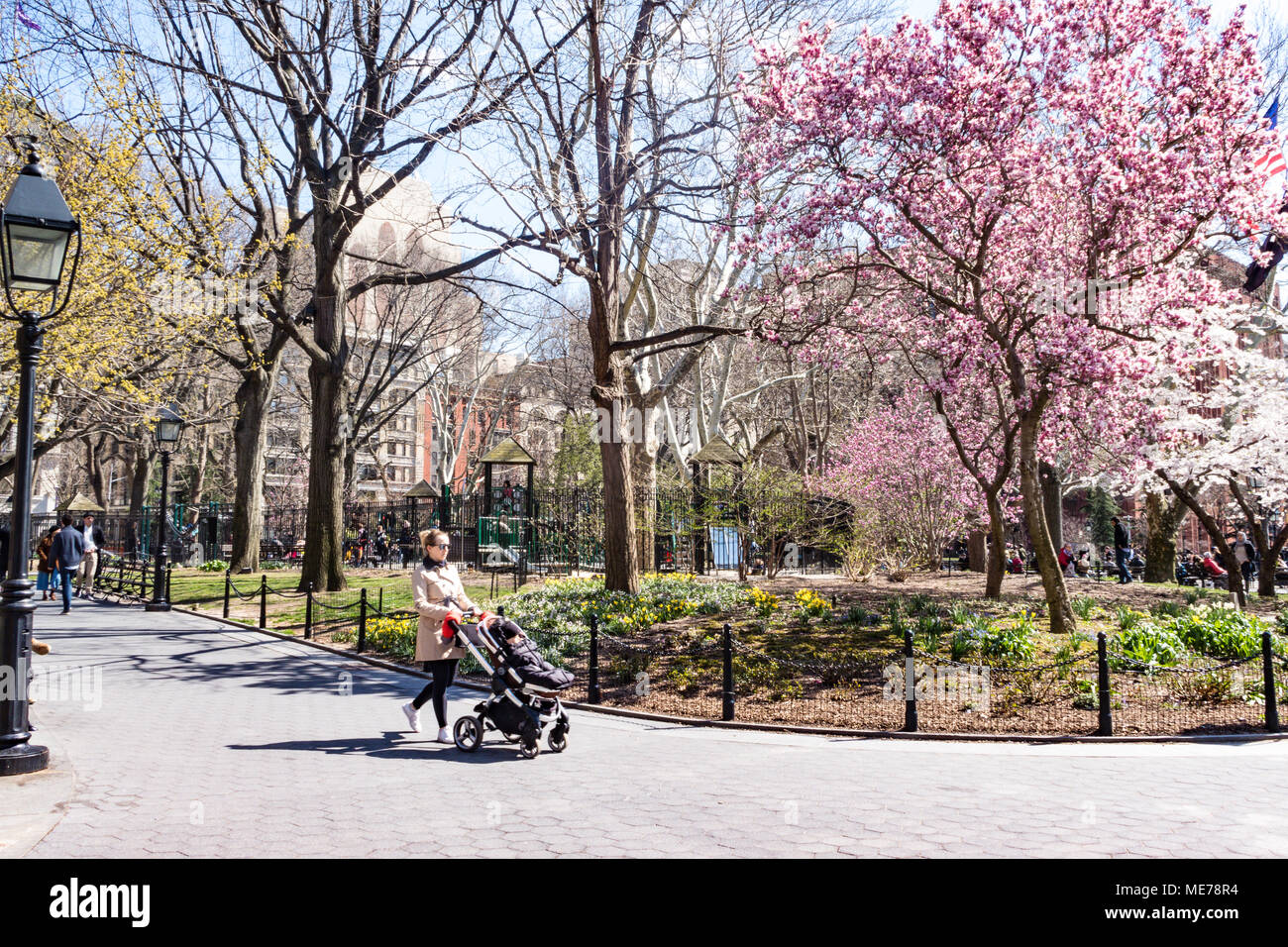 Washington Square Park is the Heart of New York University in Greenwich Village, NYC, USA Stock 