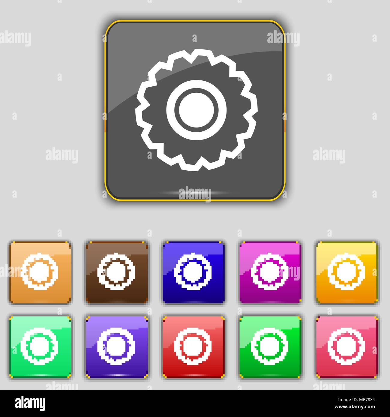 sign. Set with eleven colored buttons for your site. Vector ...