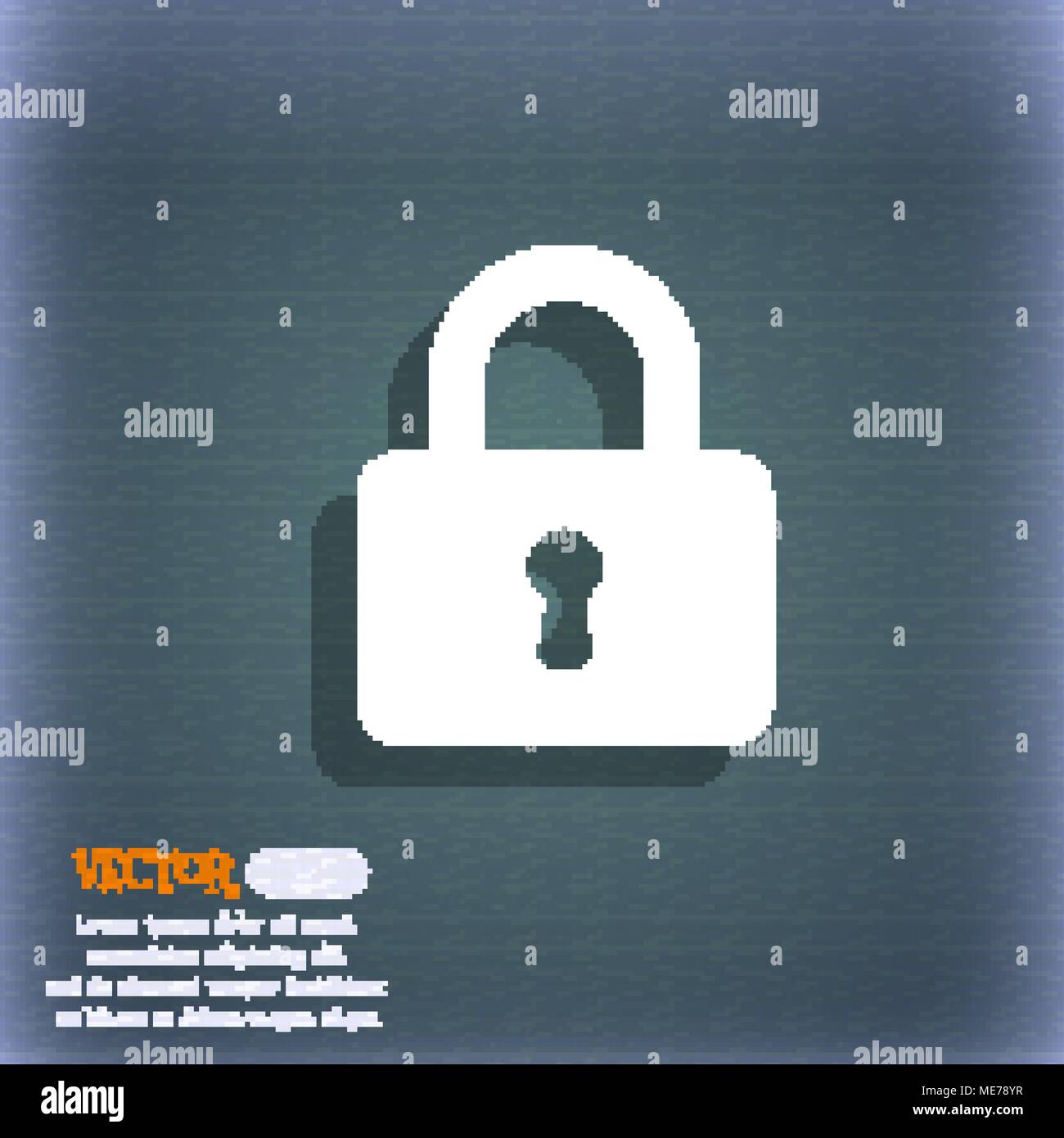 Pad Lock icon symbol on the blue-green abstract background with shadow ...