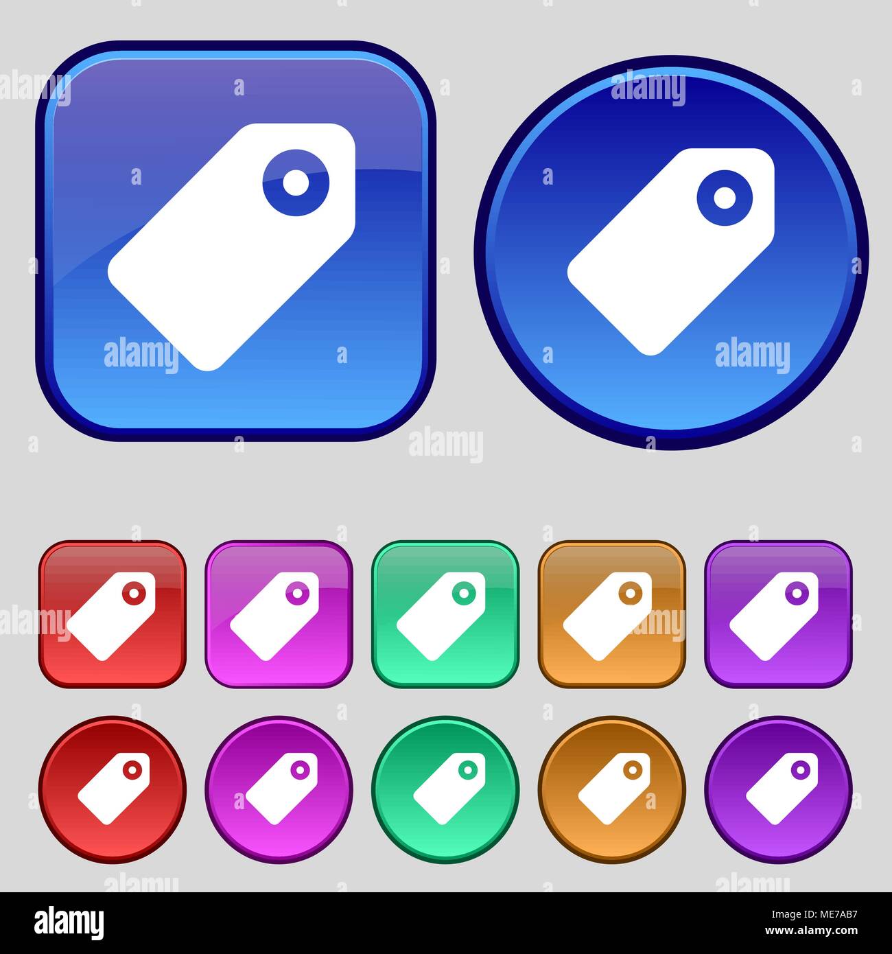 Special offer label icon sign. A set of twelve vintage buttons for your ...