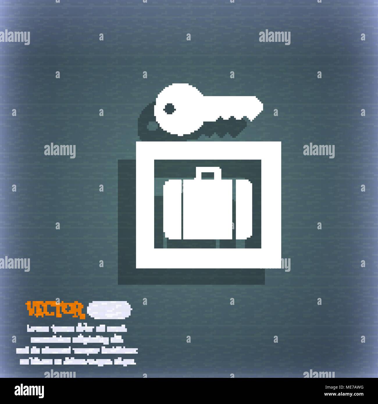 Luggage Storage icon symbol on the bluegreen abstract background with shadow and space for your