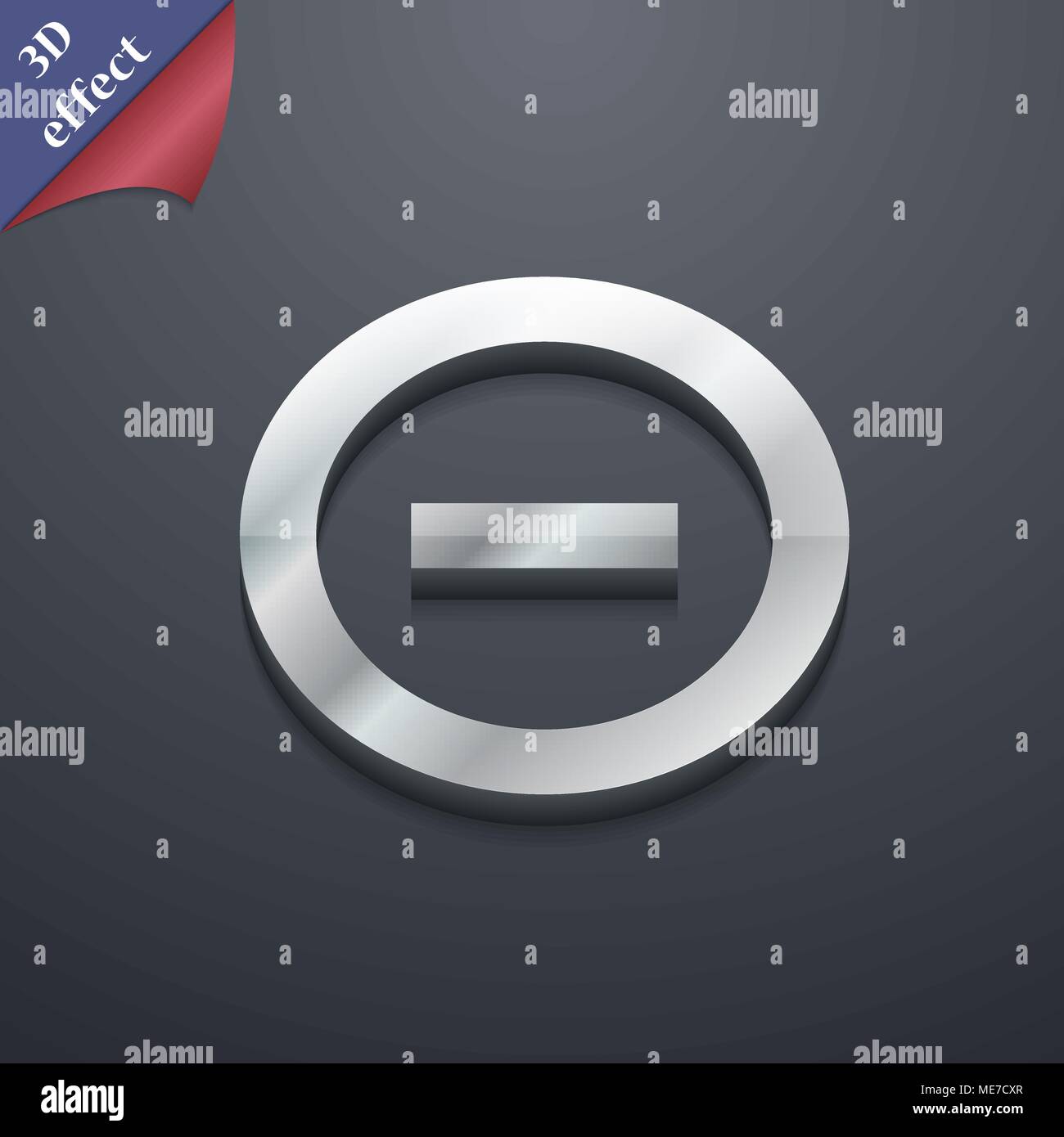 Minus, Negative, zoom, stop icon symbol. 3D style. Trendy, modern design with space for your
