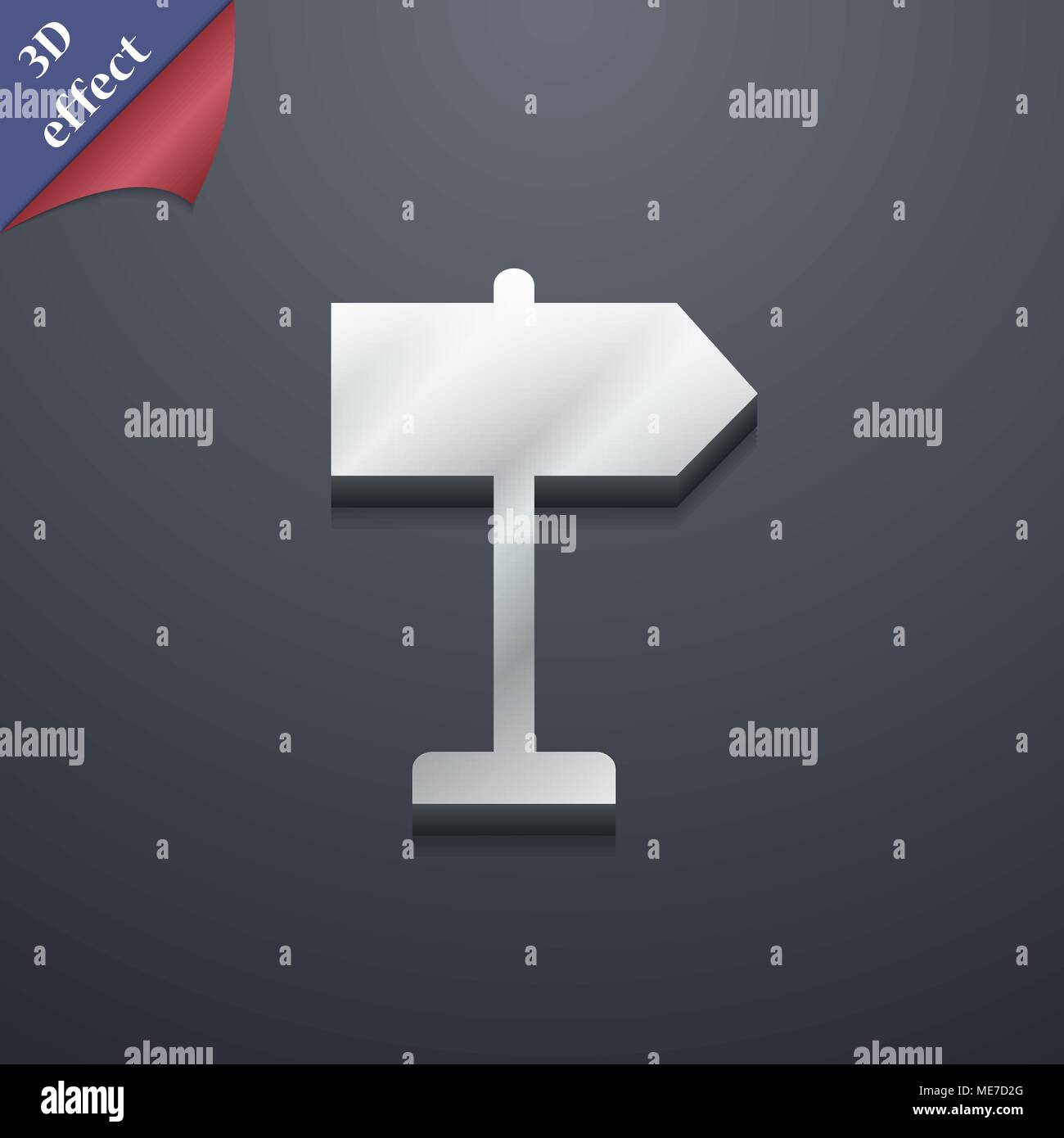 Signpost icon symbol. 3D style. Trendy, modern design with space for ...