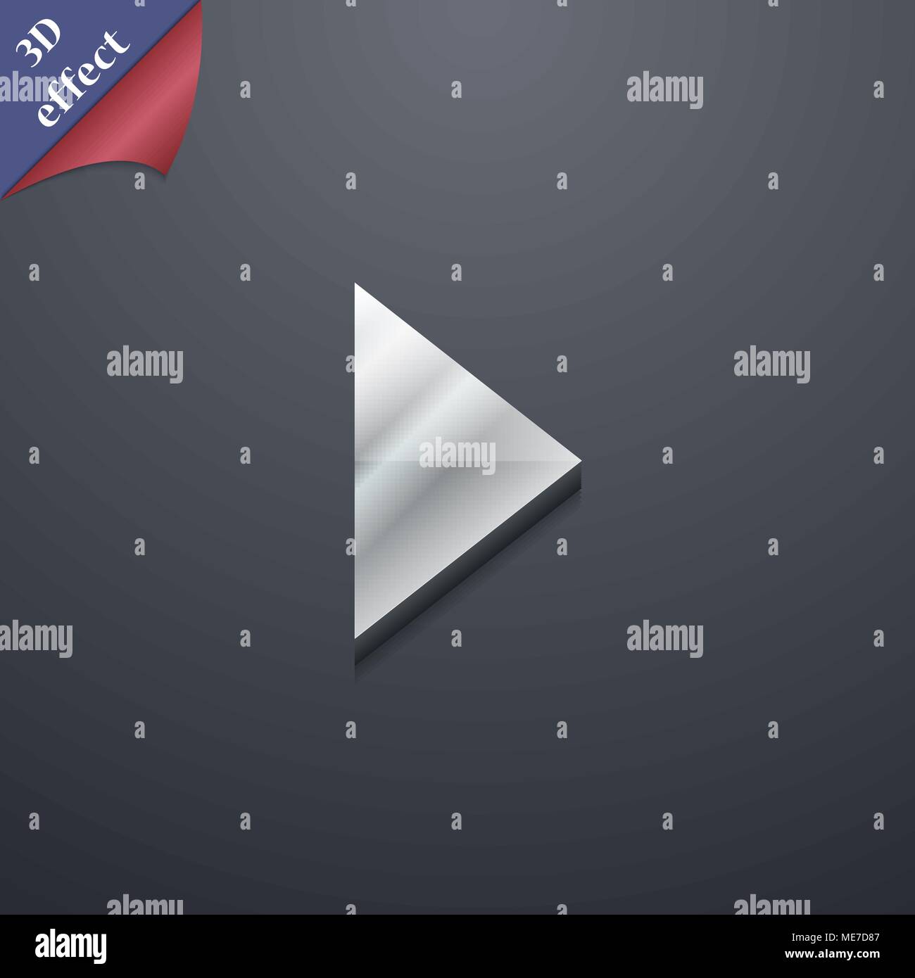 play button icon symbol. 3D style. Trendy, modern design with space for ...