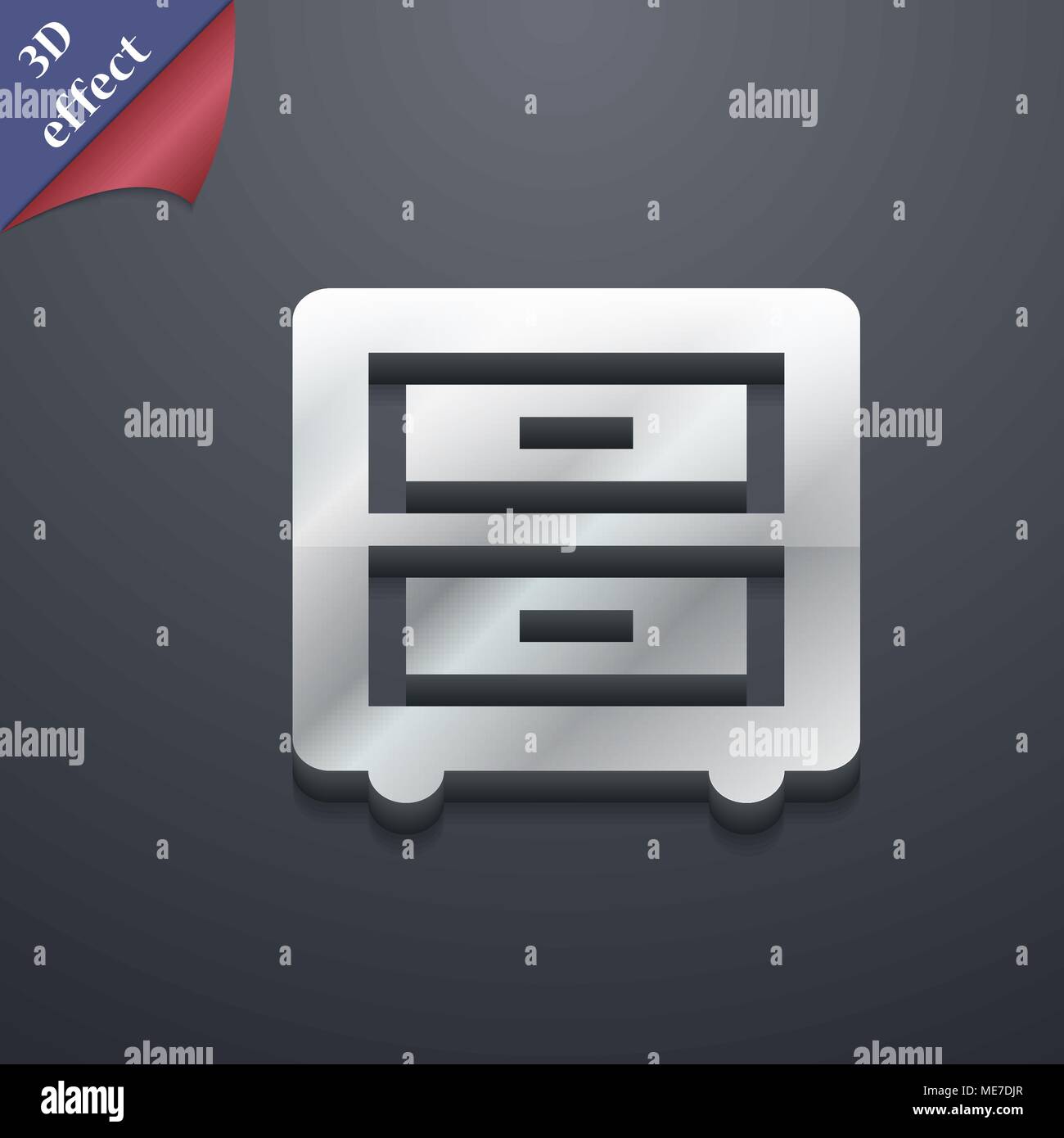 Nightstand  icon symbol. 3D style. Trendy, modern design with space for your text Vector illustration Stock Vector