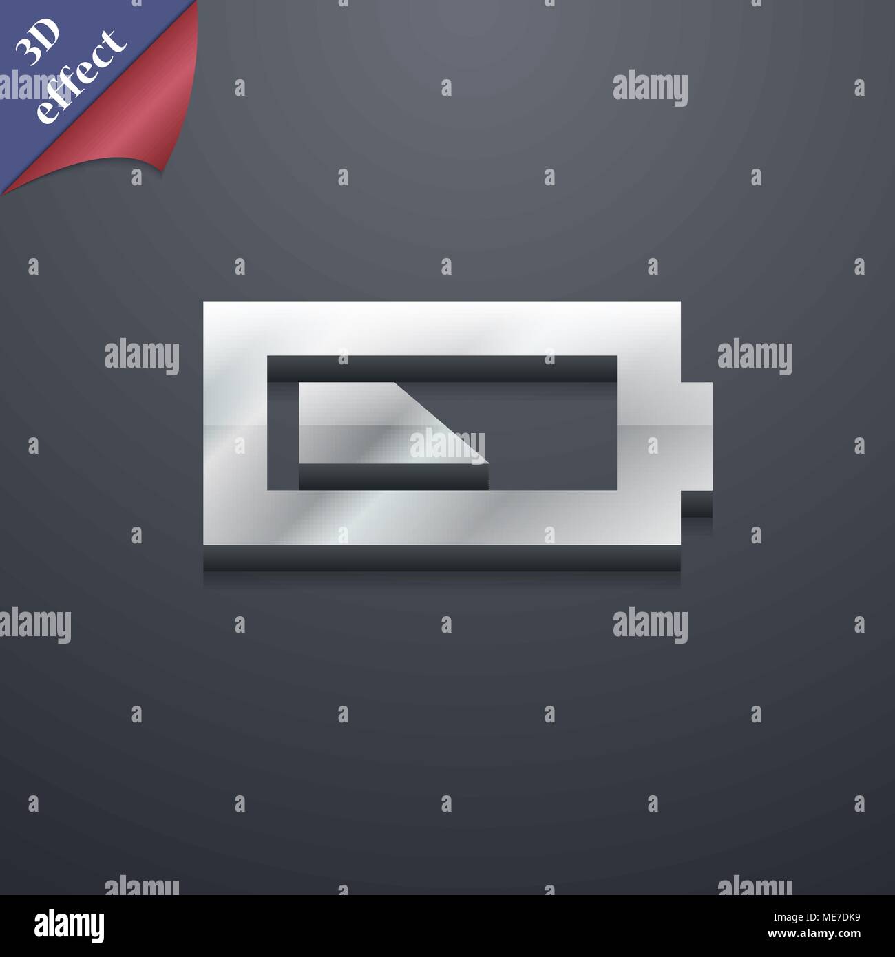 Battery half level  icon symbol. 3D style. Trendy, modern design with space for your text Vector illustration Stock Vector