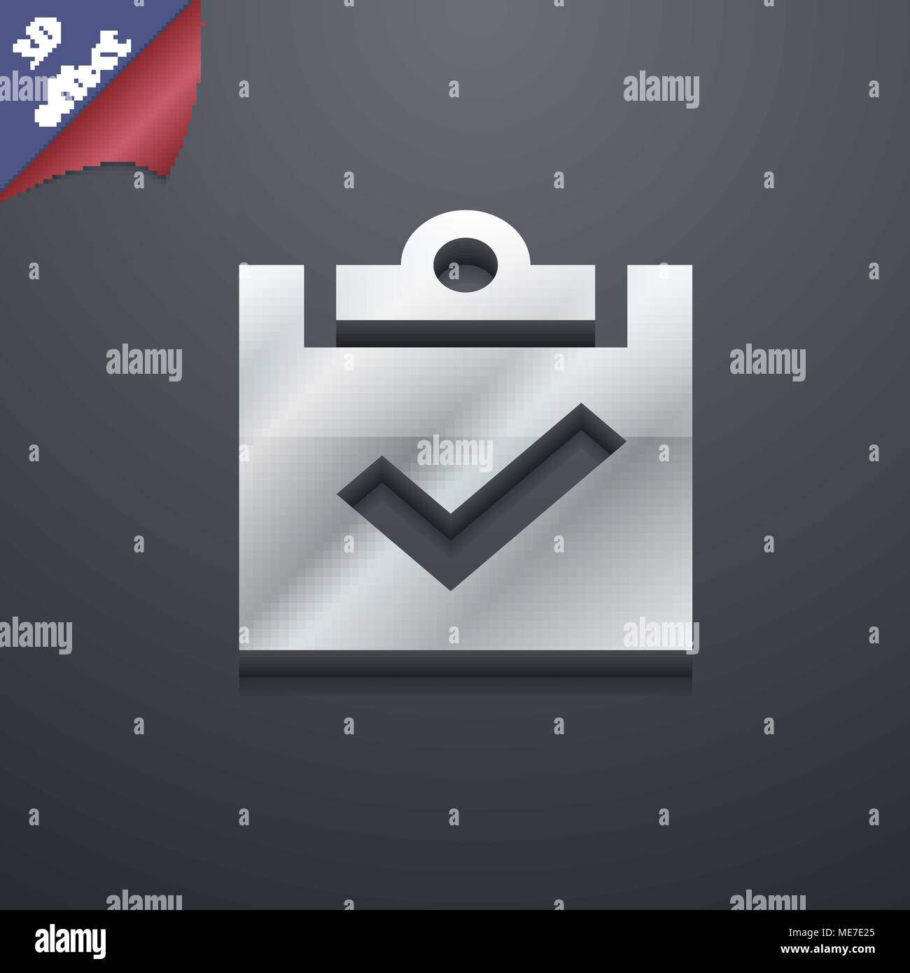 Check mark, tik icon symbol. 3D style. Trendy, modern design with space ...