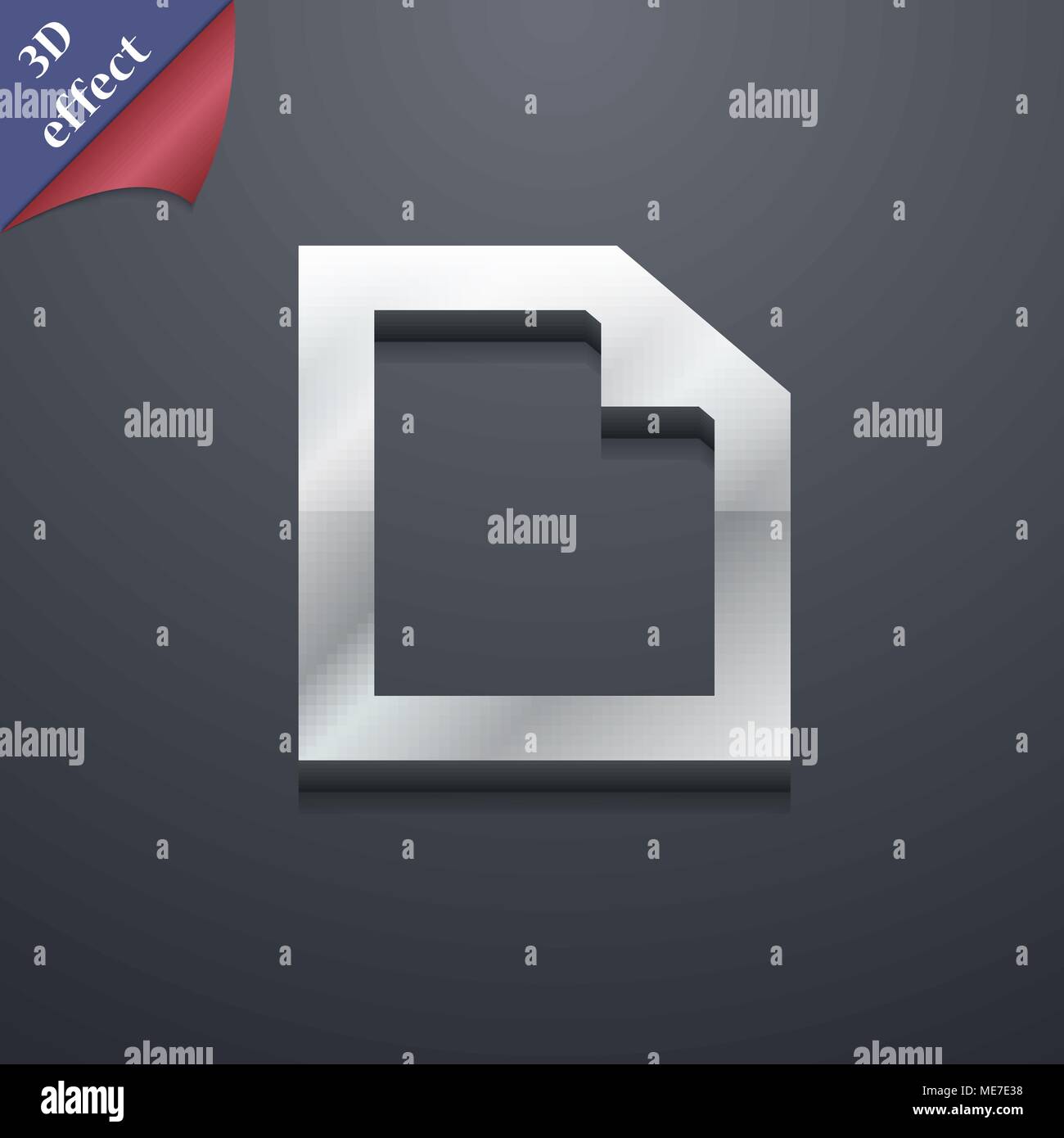 Text File document icon symbol. 3D style. Trendy, modern design with ...