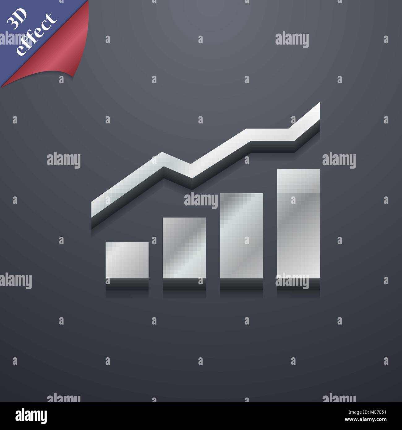Growth and development concept. graph of Rate icon symbol. 3D style ...