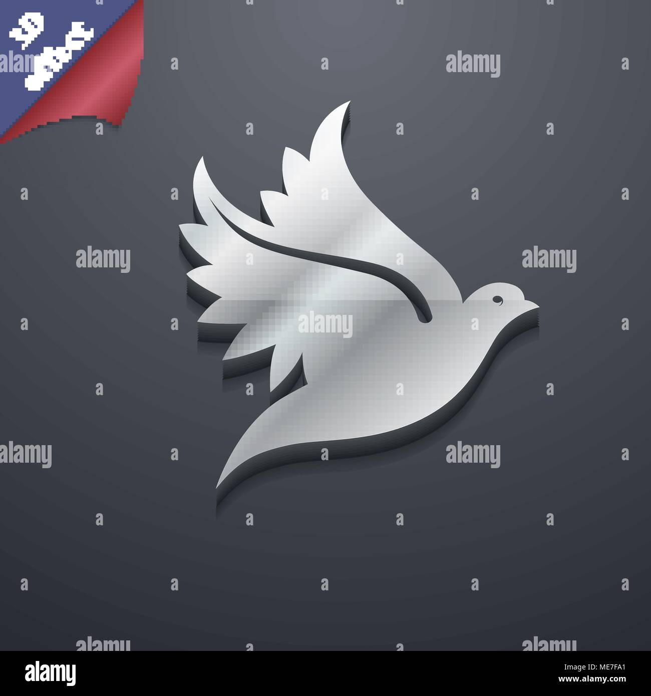 Dove icon symbol. 3D style. Trendy, modern design with space for your ...