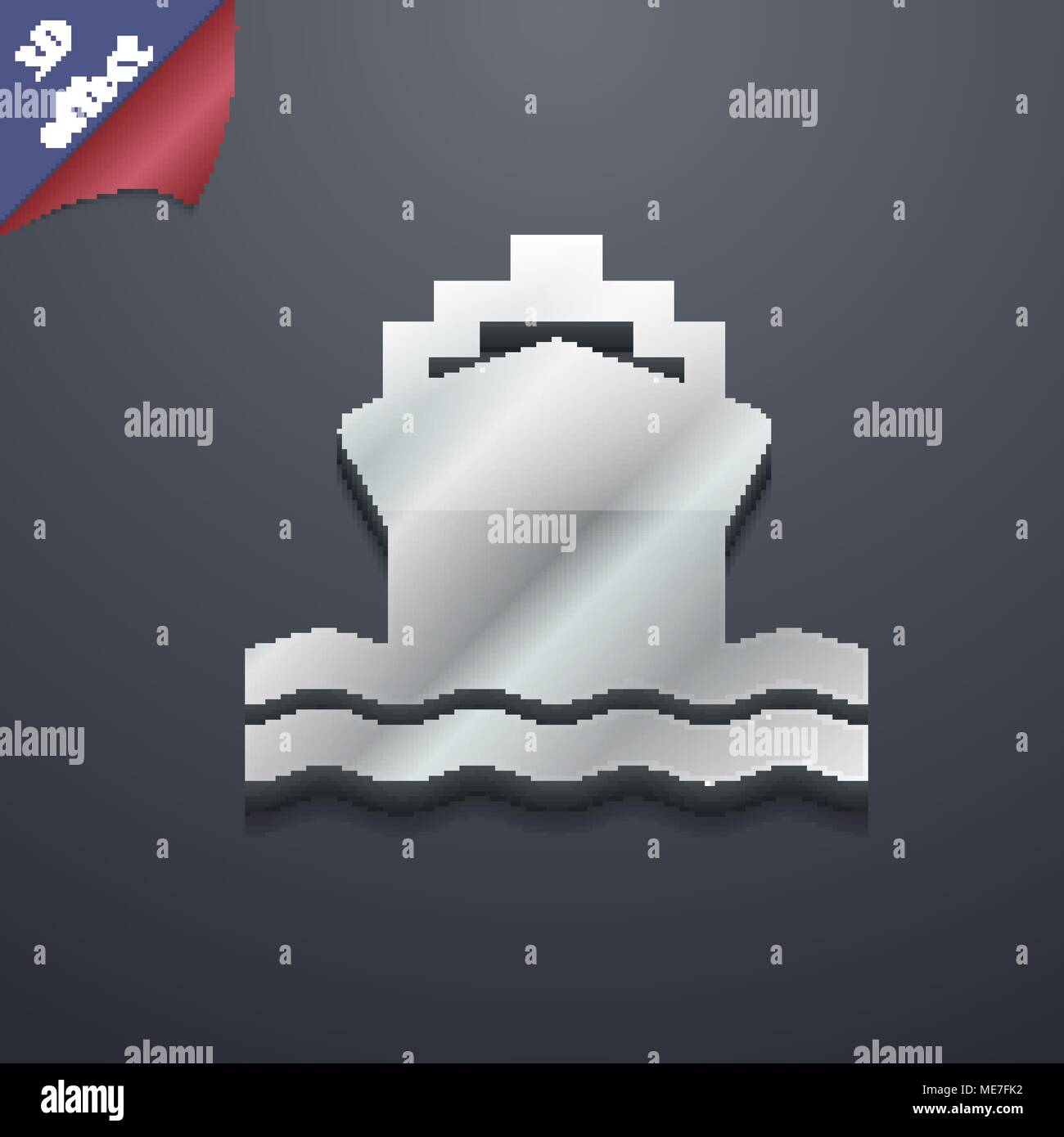 ship icon symbol. 3D style. Trendy, modern design with space for your ...