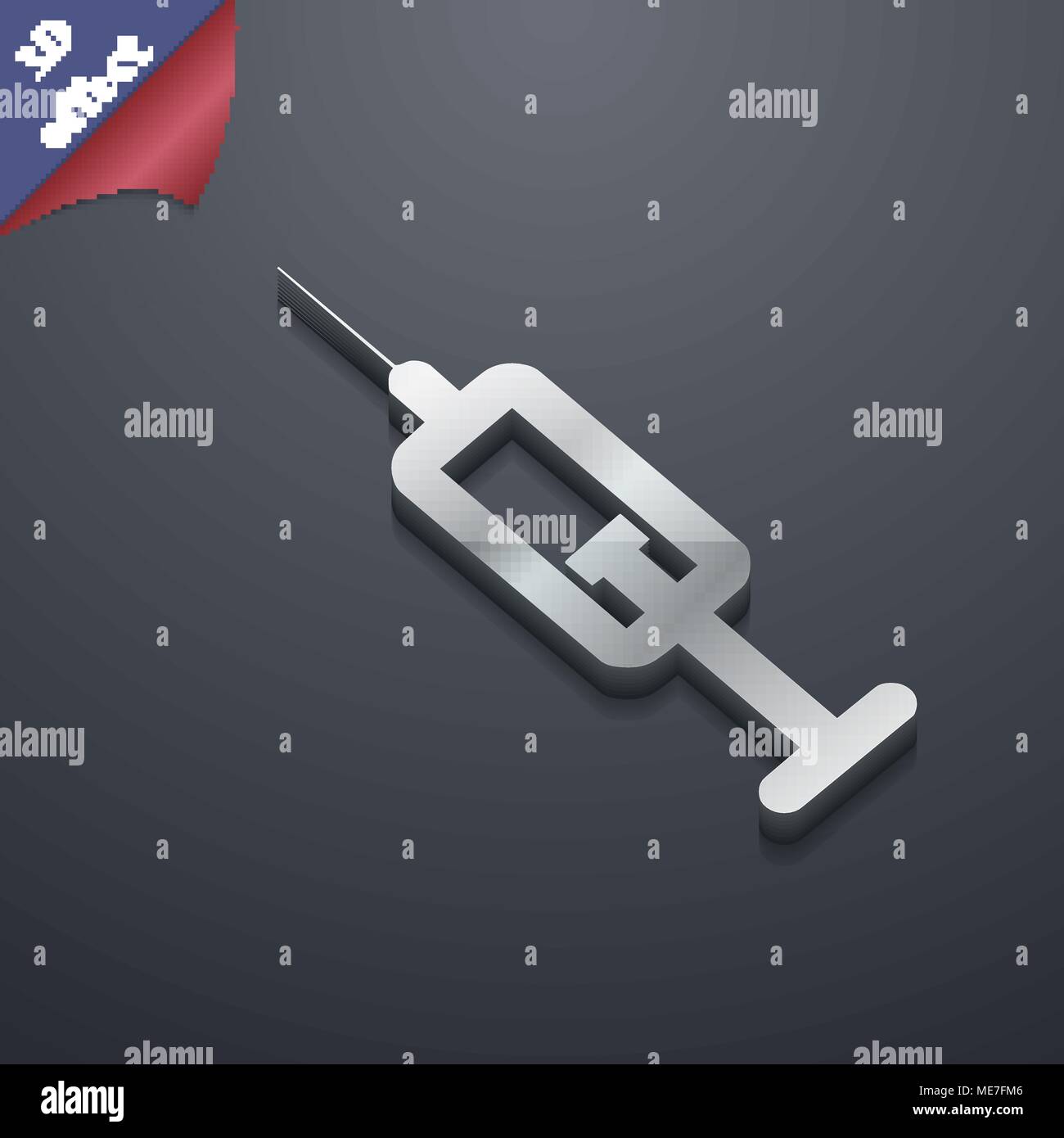 syringe icon symbol. 3D style. Trendy, modern design with space for ...