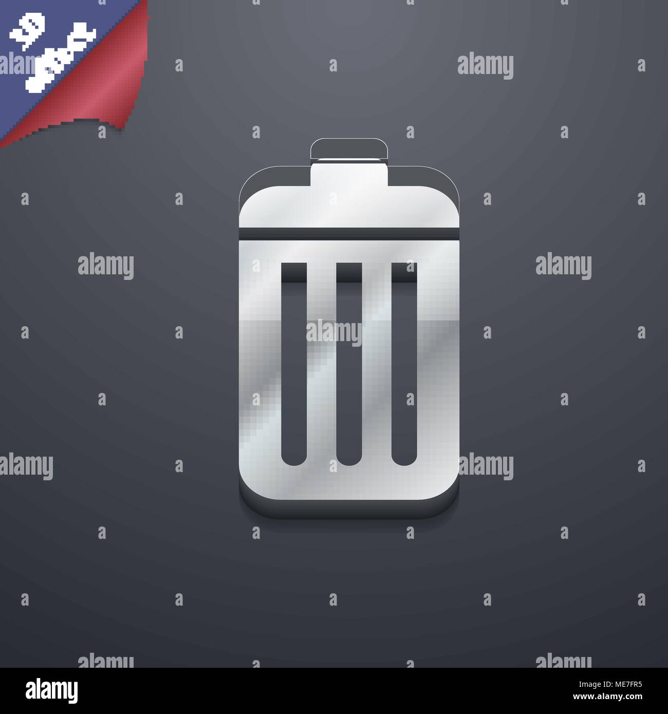 The trash icon symbol. 3D style. Trendy, modern design with space for ...