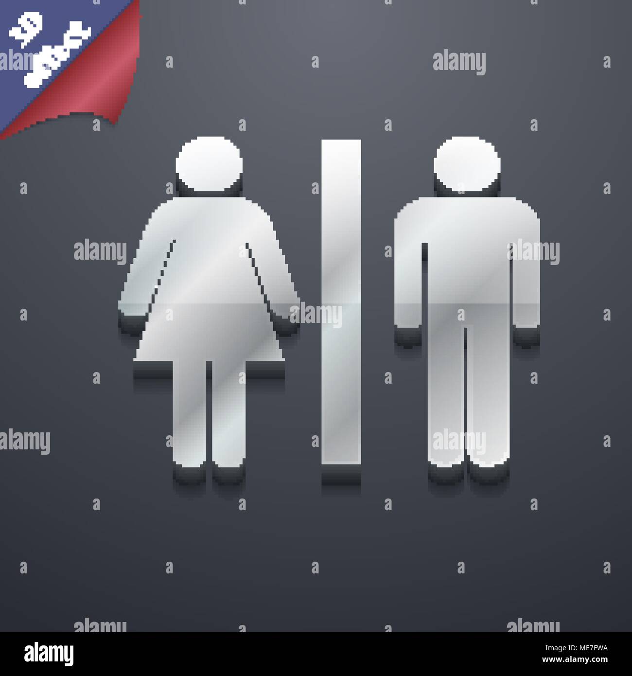 silhouette of a man and a woman icon symbol. 3D style. Trendy, modern ...