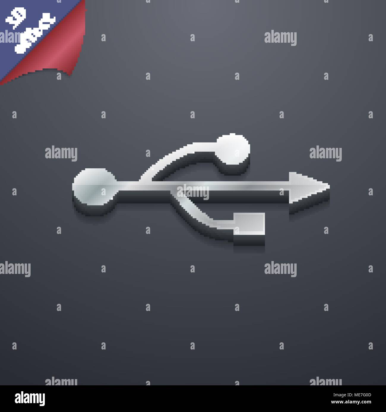 USB icon symbol. 3D style. Trendy, modern design with space for your ...