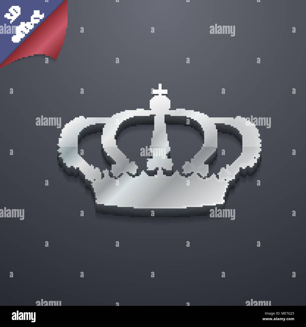 Crown icon symbol. 3D style. Trendy, modern design with space for your ...