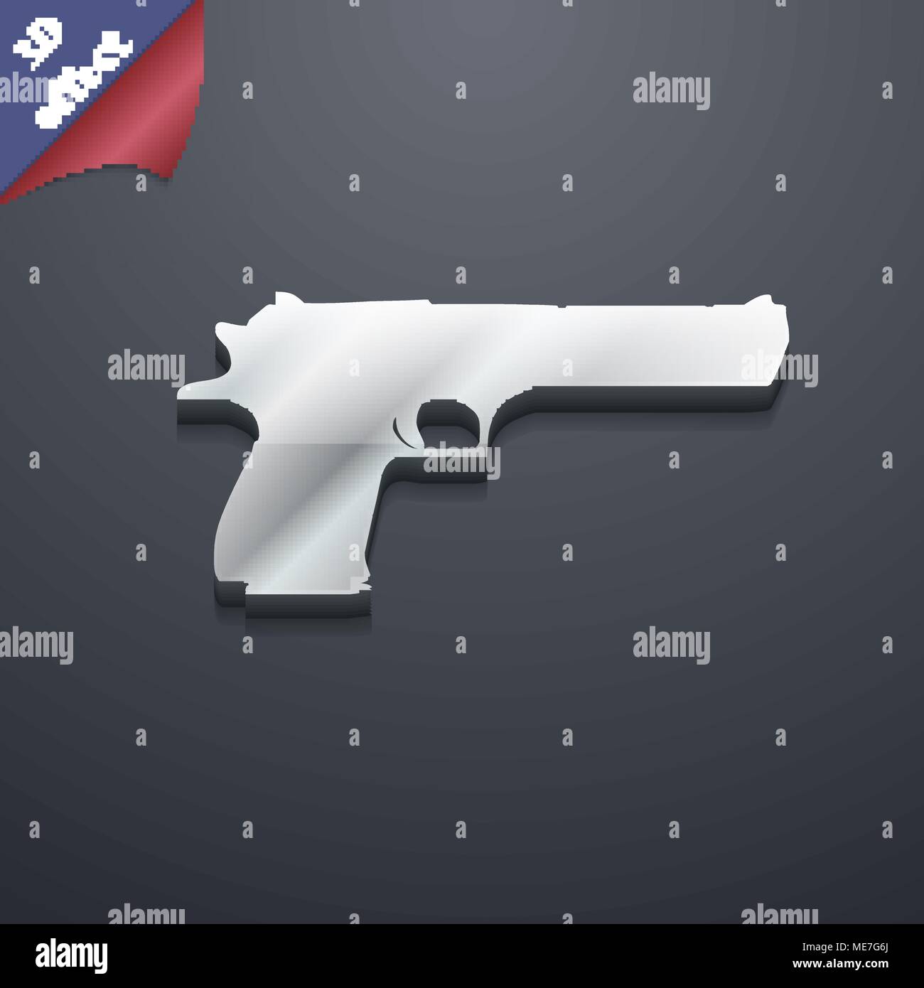 gun icon symbol. 3D style. Trendy, modern design with space for your ...