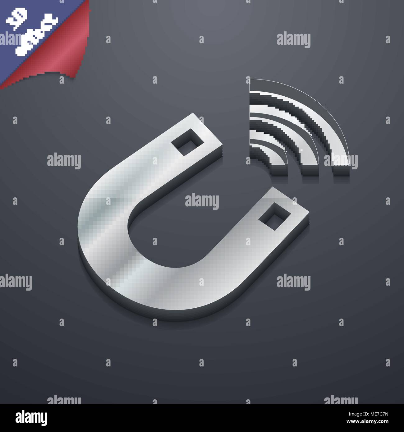 Magnet icon symbol. 3D style. Trendy, modern design with space for your text Vector illustration Stock Vector
