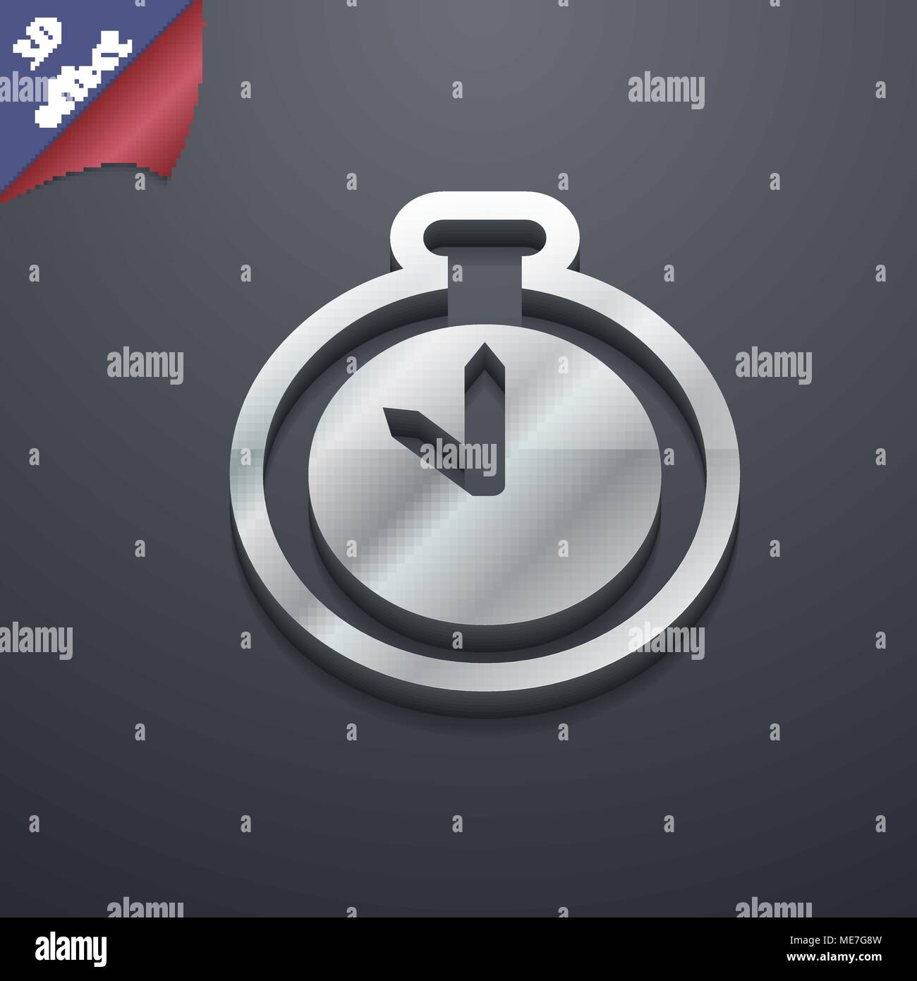 The stopwatch icon symbol. 3D style. Trendy, modern design with space ...