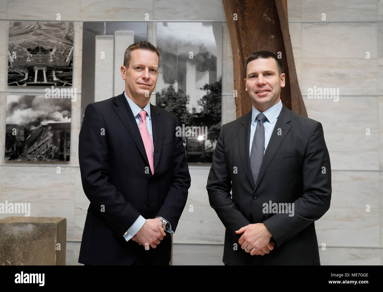 United Kingdom Border Force Director General Paul Lincoln (left) meets with U.S. Customs and Border Protection Acting Commissioner Kevin McAleenan at the National Targeting Center January 15, 2018 in Washington, DC.    (photo by Glenn Fawcett via Planetpix) Stock Photo
